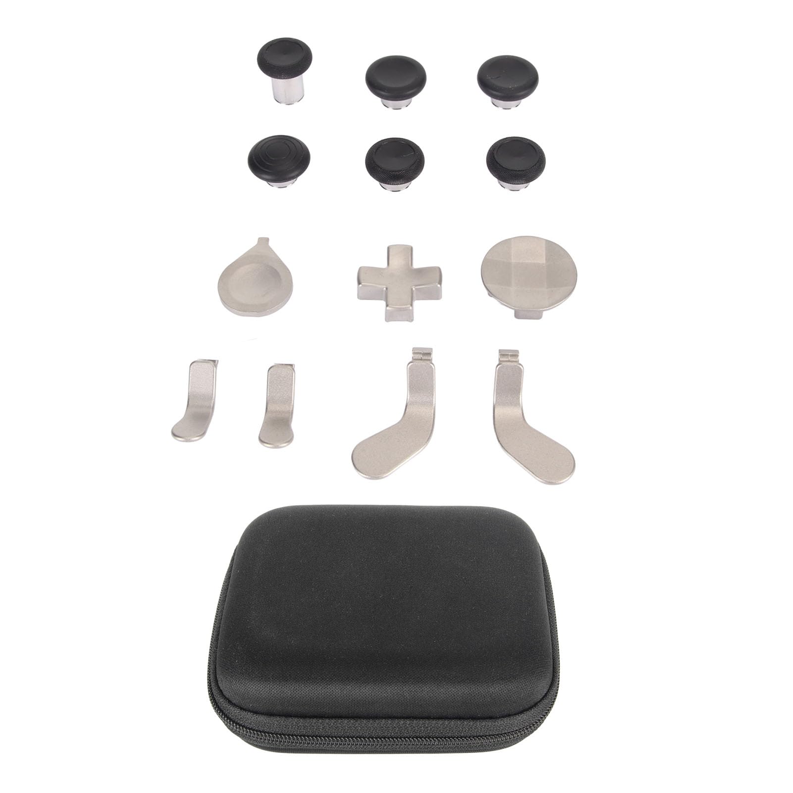 Xbox One Elite Series 2 Controller Replacement Thumbsticks & Paddle Kit - 12-in-1 Accessories Set (Silver) | Compatible with Xbox Elite 2 Controller for Gaming, Streaming & Esports