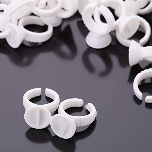 100Pcs Eyelash Extension Glue Rings - Adhesive Holders for Lash Glue Pallet - Perfect for Professional & DIY Eyelash Extensions (Great for Salons, Home Use & Beauty Kits)