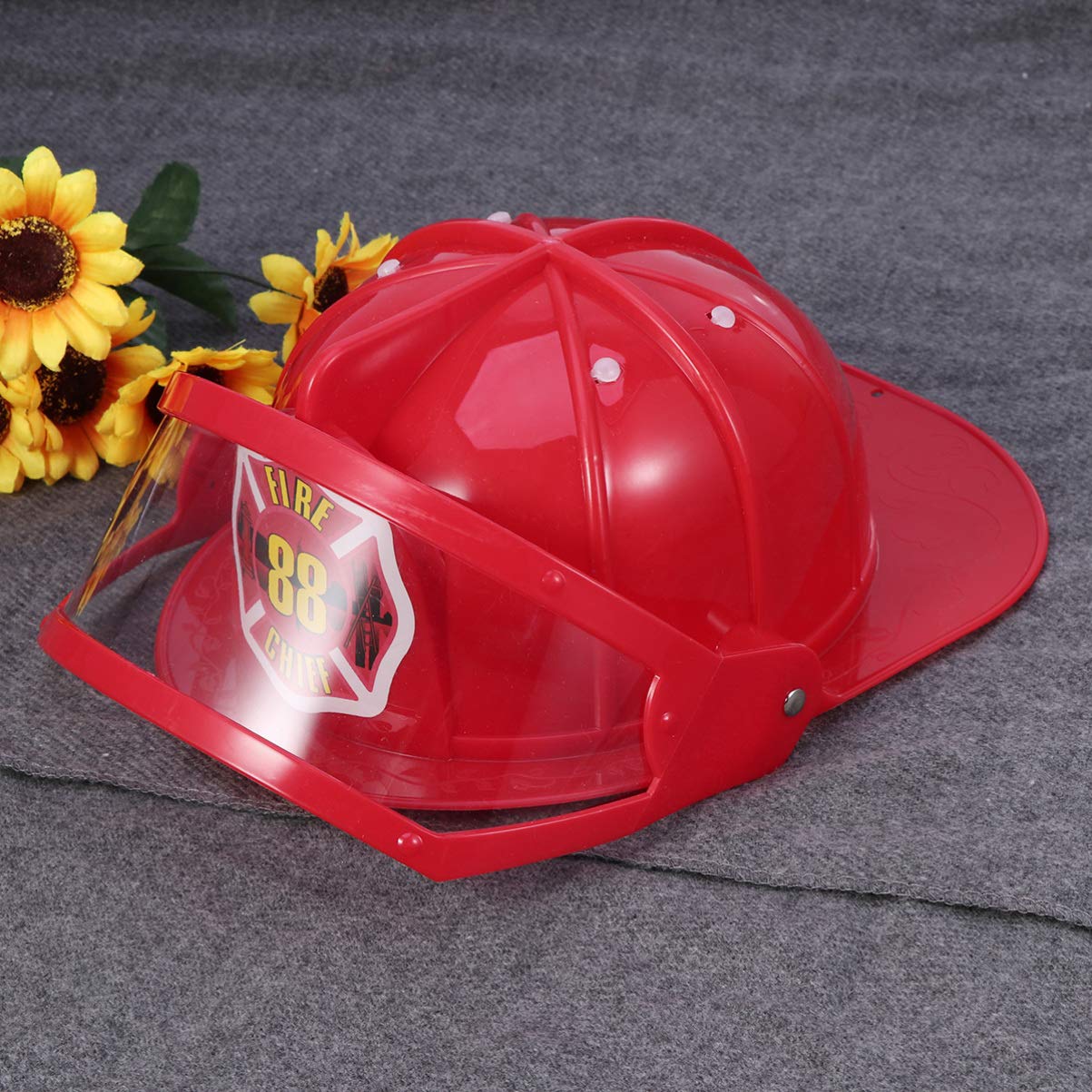 Bestoyard 2-Piece Kids Firefighter Safety Helmet Set - Educational Role Play Toy for Children with Realistic Fireman Hat & Accessories - Perfect for Pretend Play, Costume Parties & Fire Safety Education