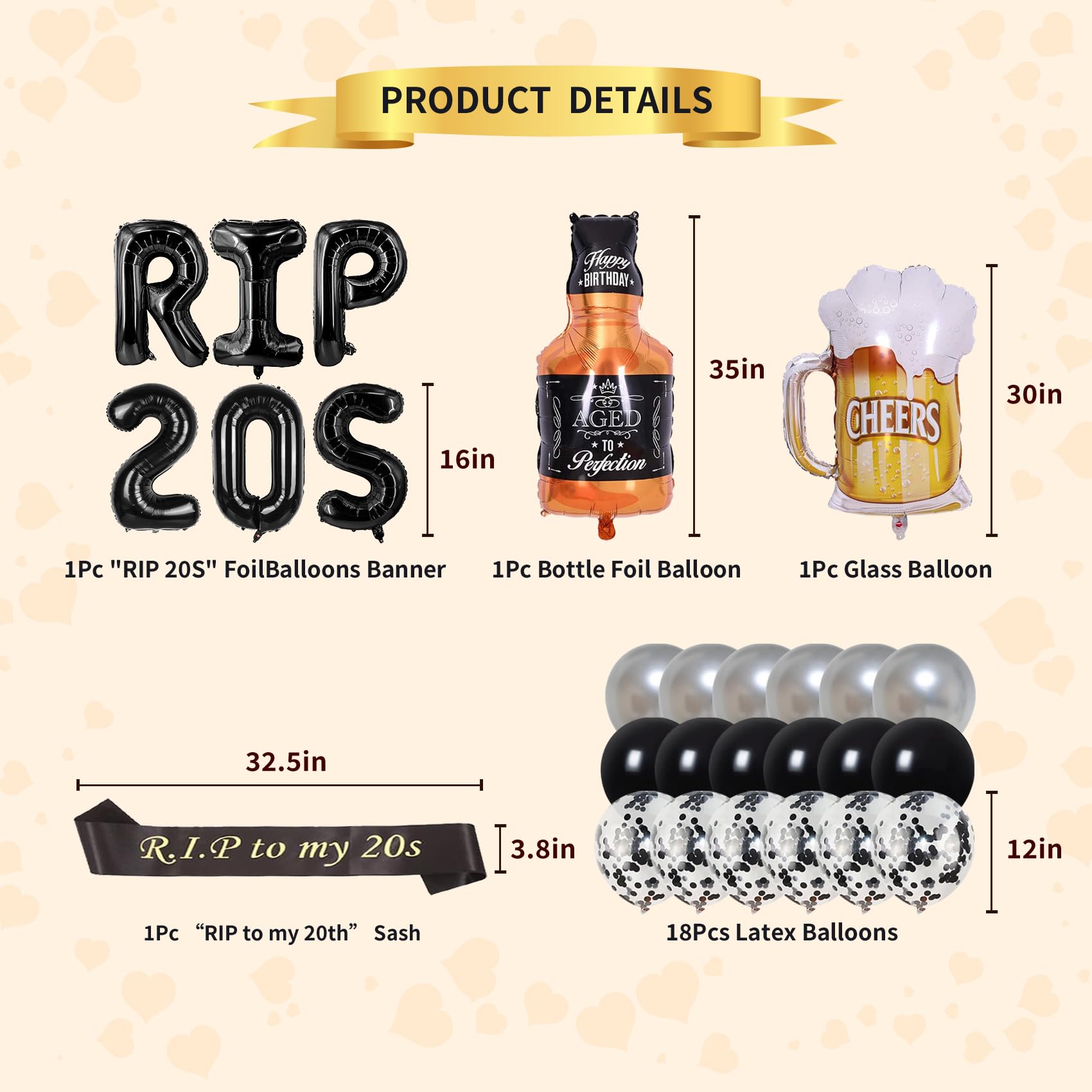 Funny 30th Birthday Decorations - RIP 20s Balloon Set for Women & Men - Death to My 20s Party Supplies - Perfect for 30th Birthday Parties, Milestone Celebrations & Funny Adult Birthday Themes