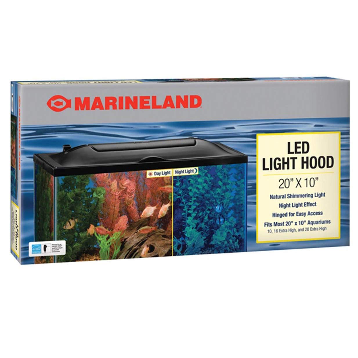 MarineLand LED Aquarium Light Hood - Adjustable Day & Night Lighting for Freshwater & Saltwater Fish Tanks | Perfect for Home, Office & Aquatic Pet Stores