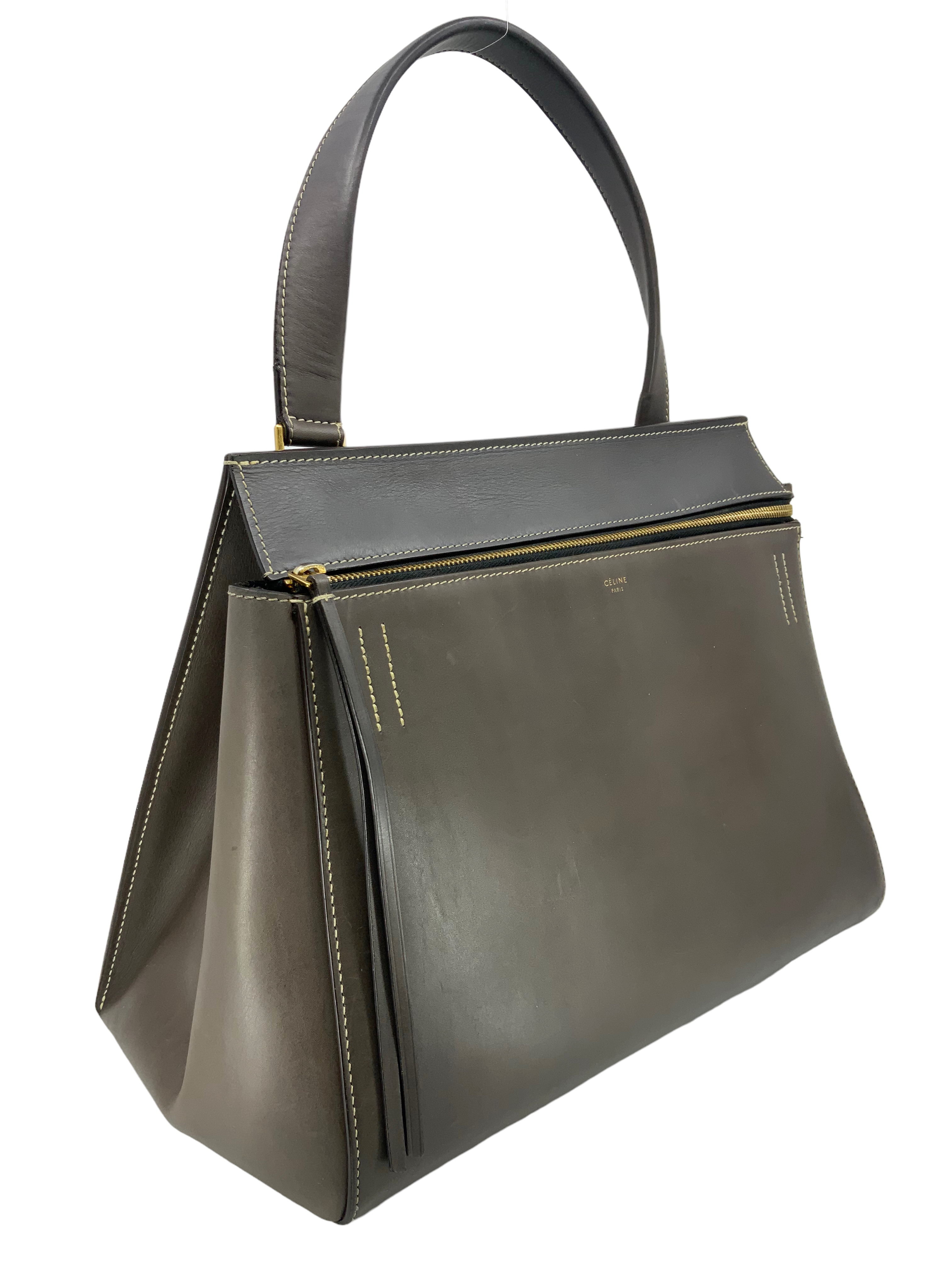 CELINE Leather Medium Edge Bag - Luxury Handbag for Women | Perfect for Work, Travel & Everyday Use