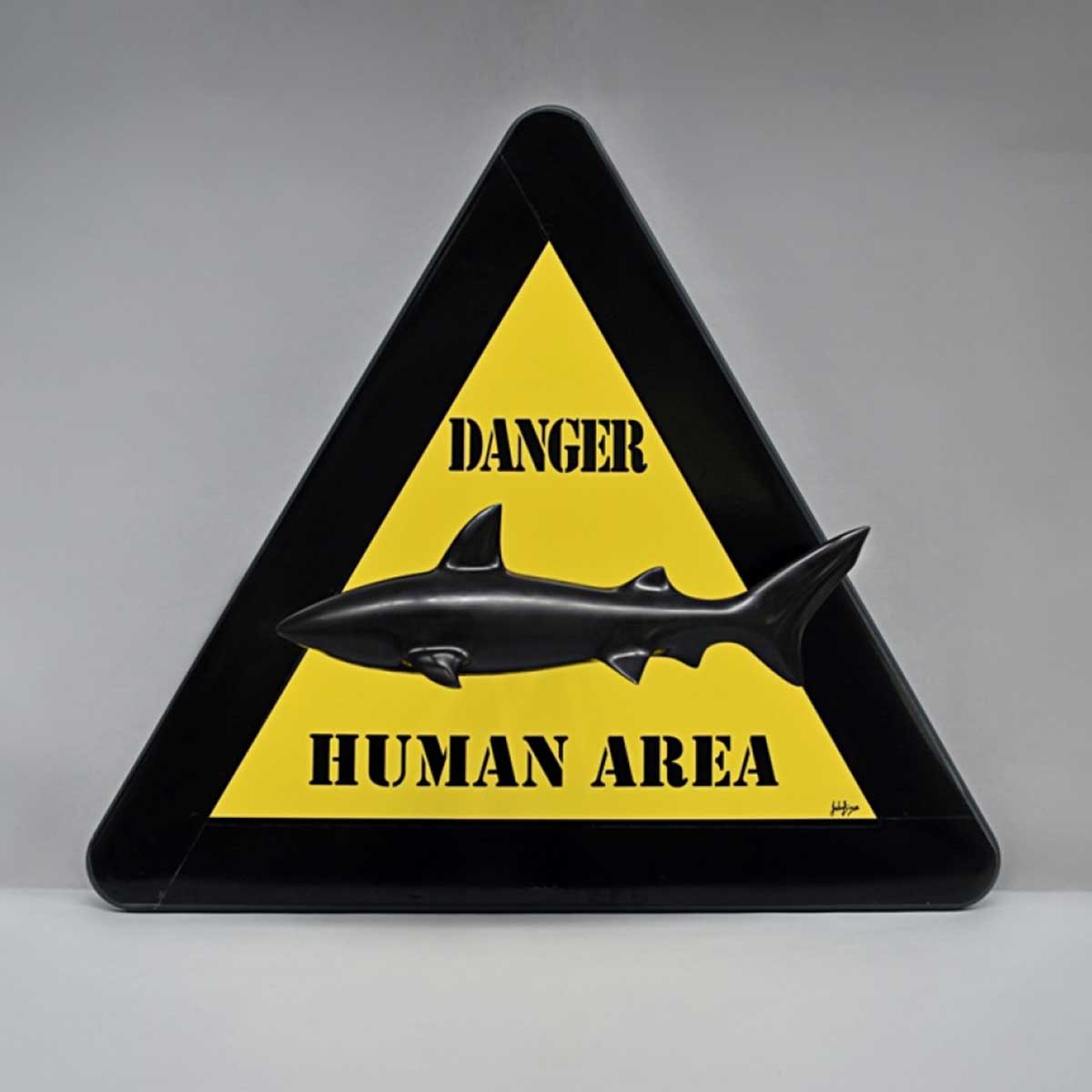 Danger Metal Shark Sign - Heavy Duty Warning Sign for Marine & Industrial Safety - Perfect for Boats, Docks, and Hazardous Areas