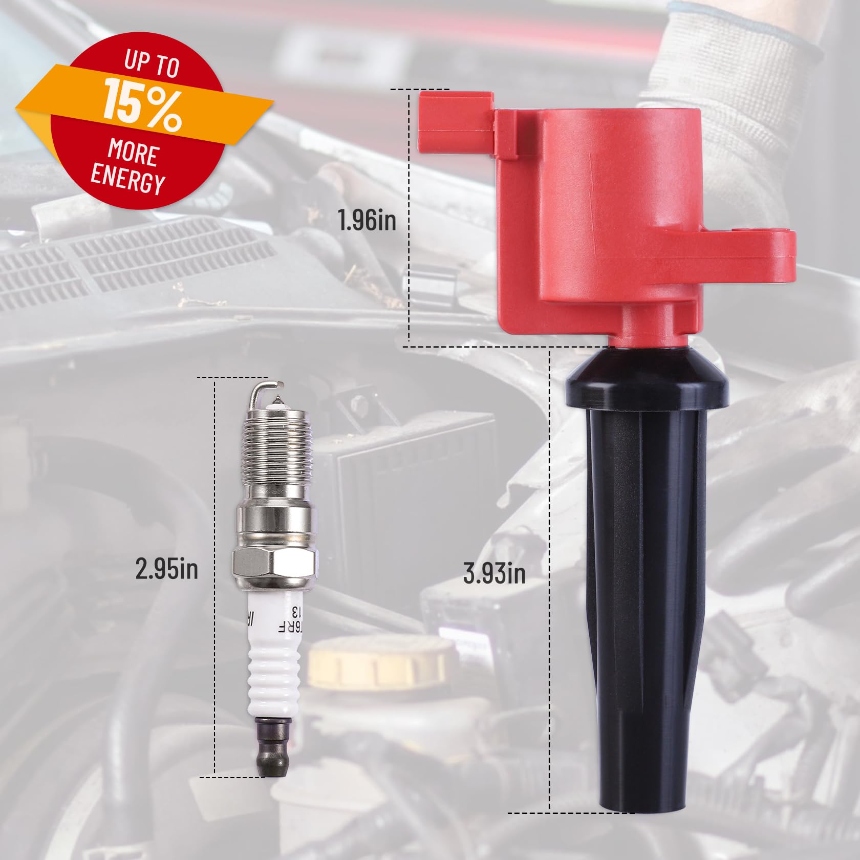 4-Pack Ignition Coil & Spark Plug Set Compatible with Ford Lincoln Mercury Mazda 2.0L 2.5L - Replacement for FD505 DG-507 DG-541 - Perfect for Ford Escape, Fusion, C-Max, Transit Connect & More - DIY Auto Repair & Engine Maintenance