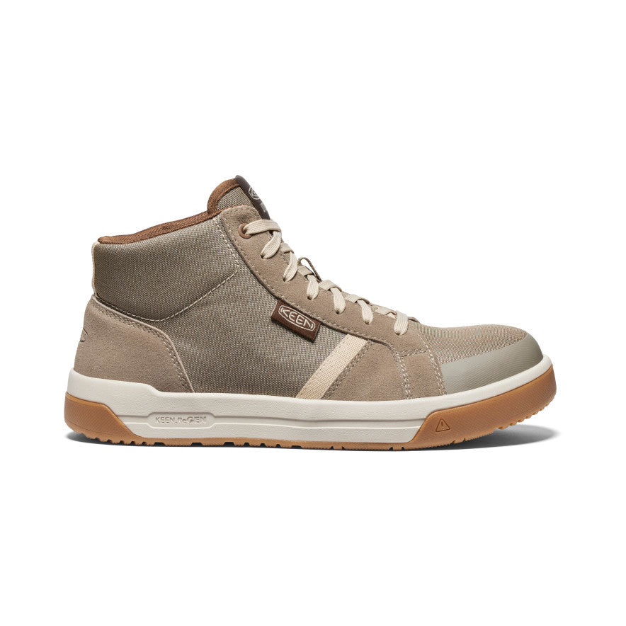Kenton Mid Work Boots for Men - Carbon Toe Safety Shoes in Brindle/Gum | Durable Construction for Construction, Warehouse & Outdoor Work