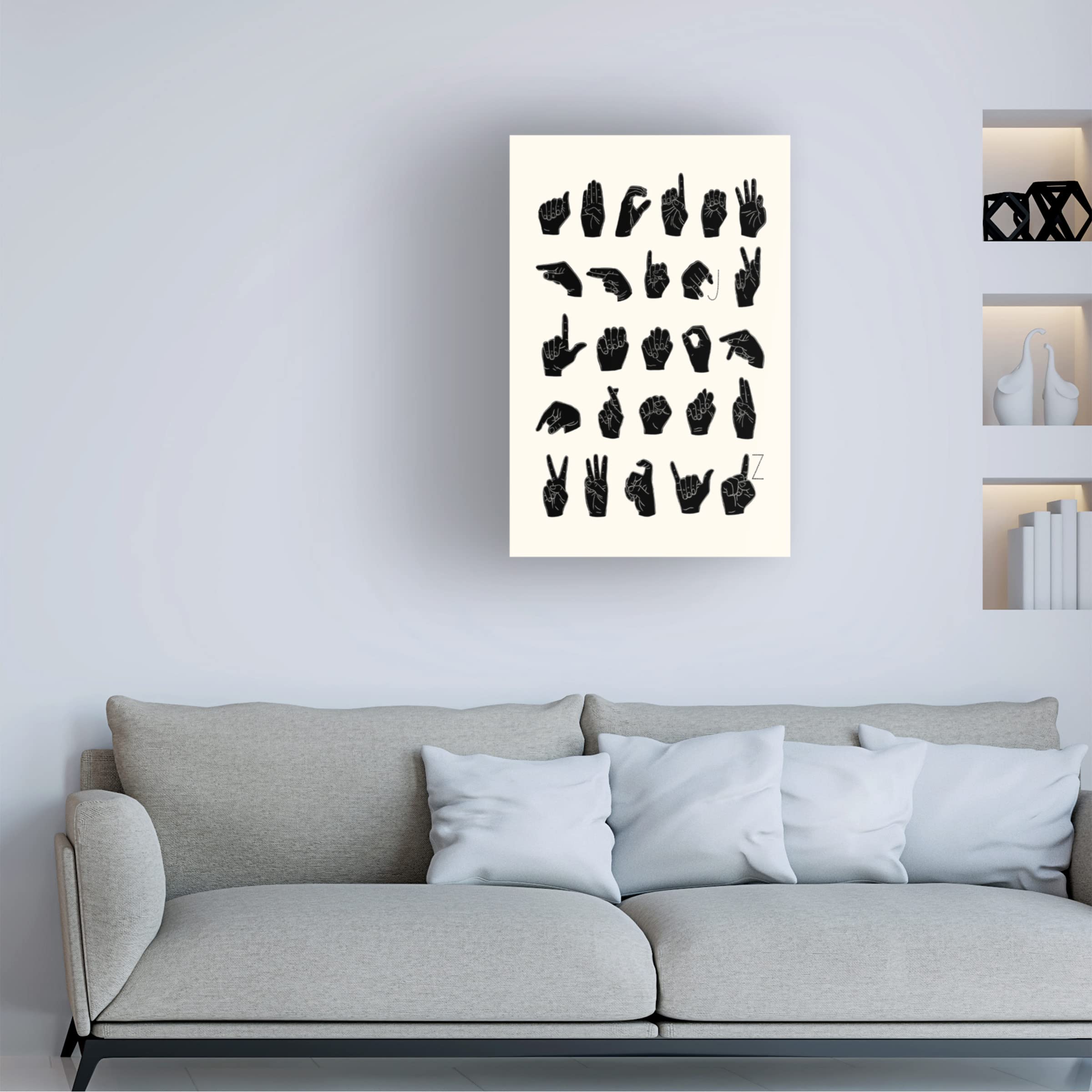Emma Scarvey 'Sign Language I' Canvas Art Print - Modern Wall Decor for Living Room, Bedroom & Office - Handmade Fine Art by Trademark Fine Art