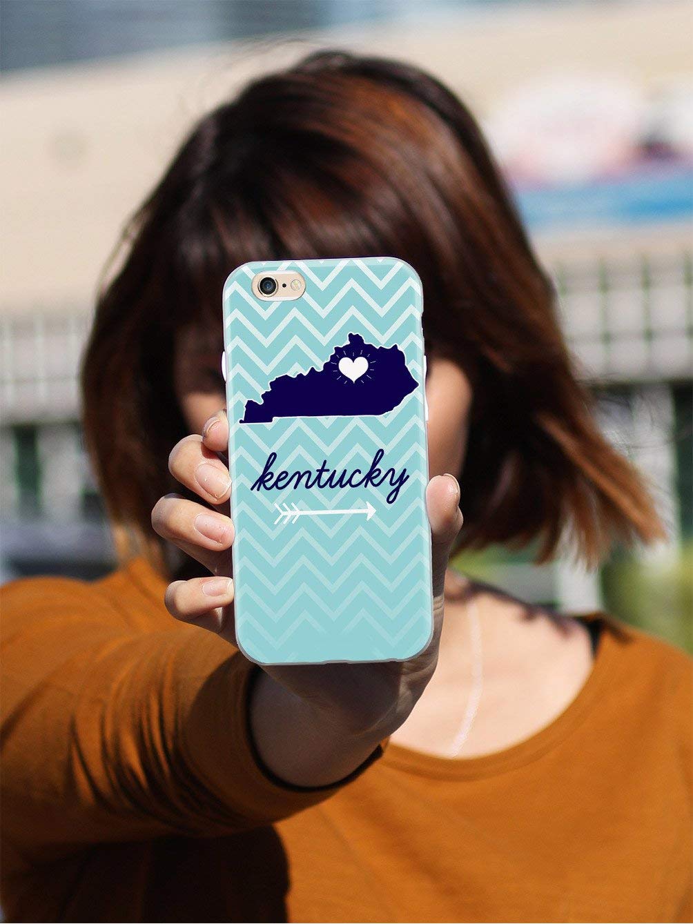 Inspired Cases - iPhone 7 Plus Case with 3D Textured Protection - Kentucky Chevron Pattern Design - Durable Cover for Apple iPhone 7 Plus - Perfect for Everyday Use, Travel & Outdoor Activities