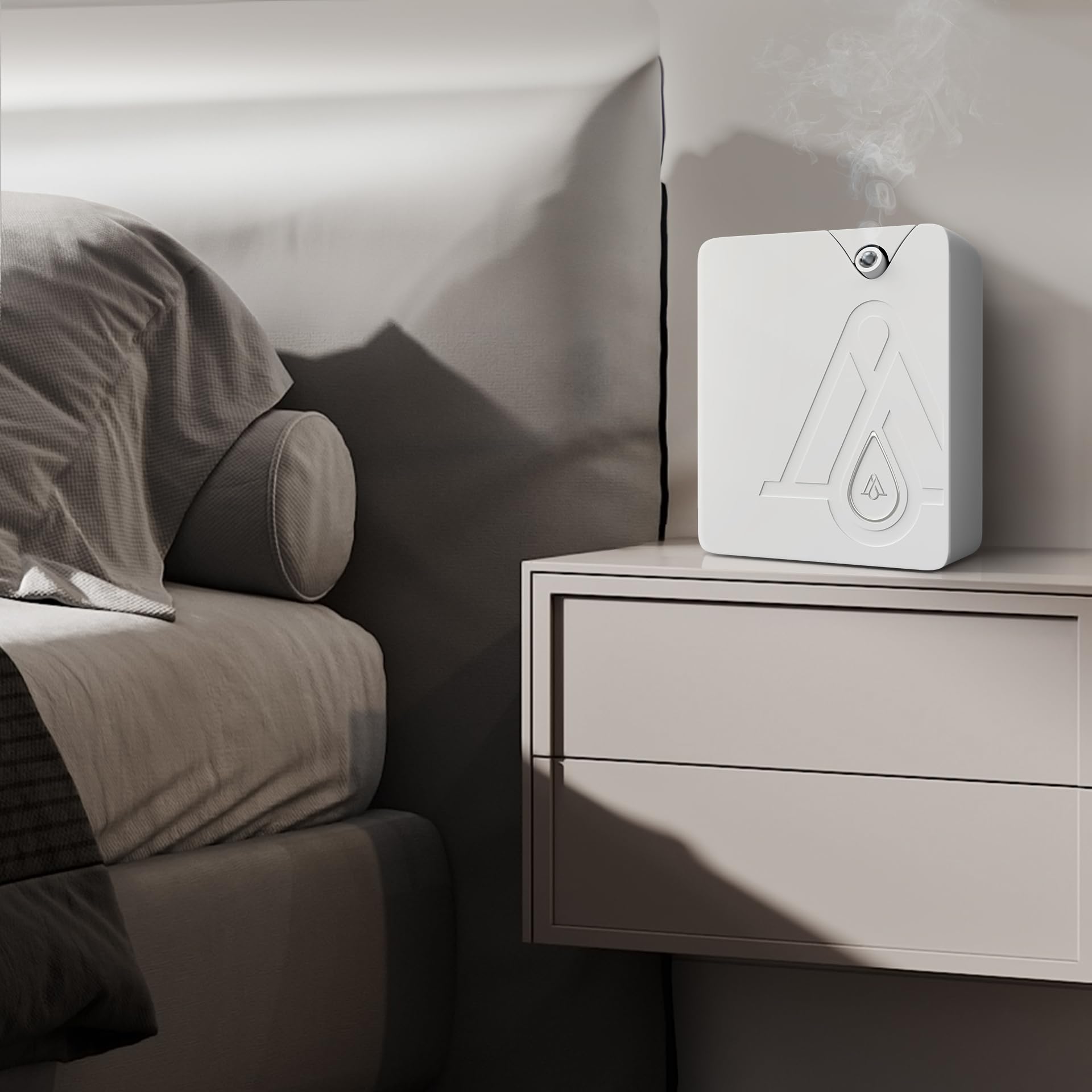AromaPlan Bluetooth Smart Scent Diffuser for Home, Hotel, Spa & Office - Wireless Air Freshener with Cold Mist Technology, Waterless Whole House Fragrance Dispenser (White) - Perfect for Aromatherapy, Relaxation & Creating Inviting Spaces