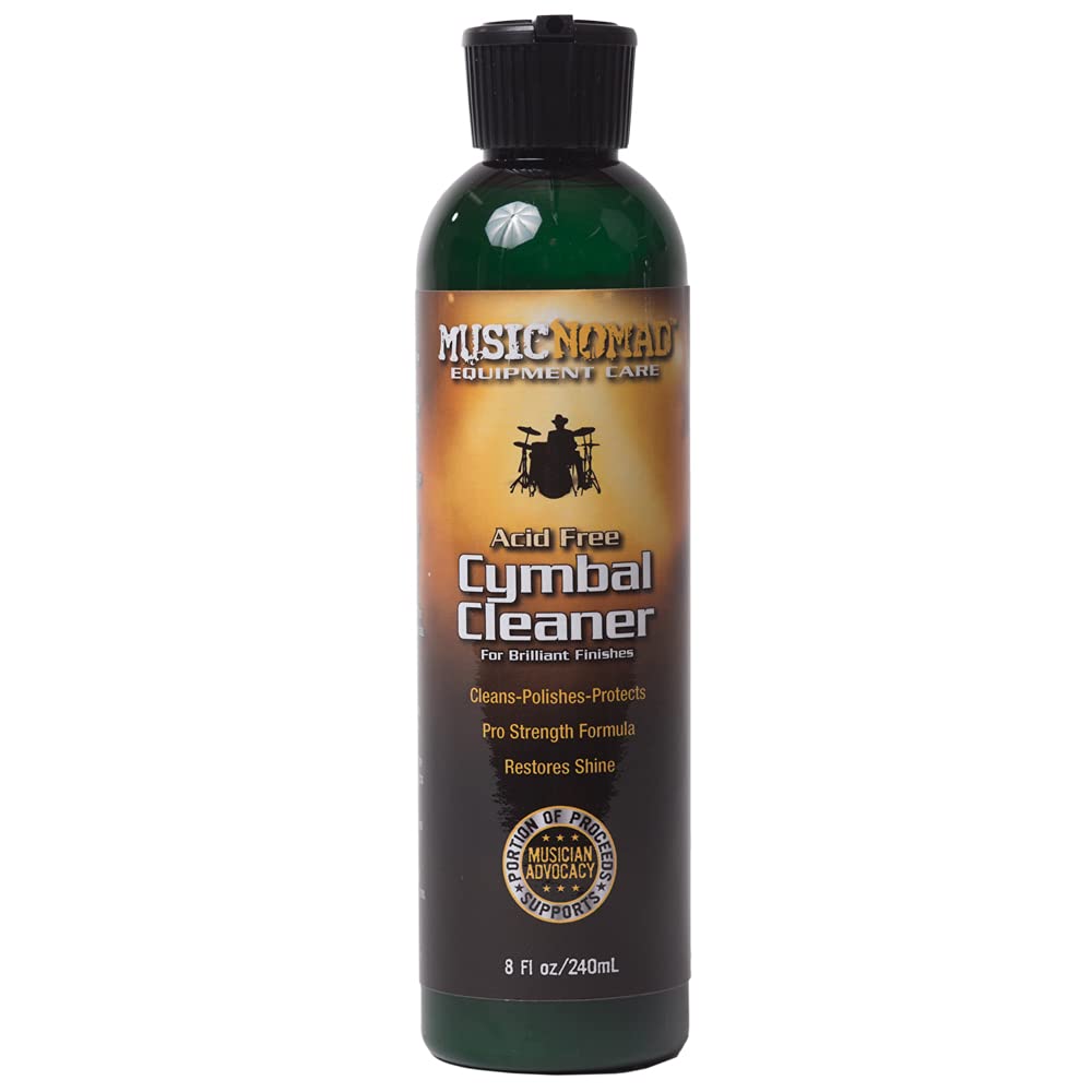 MusicNomad Premium Cymbal Cleaner for Brilliant Finishes - 8 oz (MN111) | Professional Brass & Cymbal Polish for Drum Kits, Jazz & Orchestral Performances