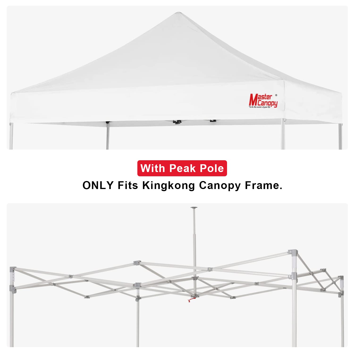 MASTERCANOPY 10x20 White Replacement Canopy Top for Pop Up Tents - Durable & Weatherproof for Outdoor Events, Camping, and Backyard Parties
