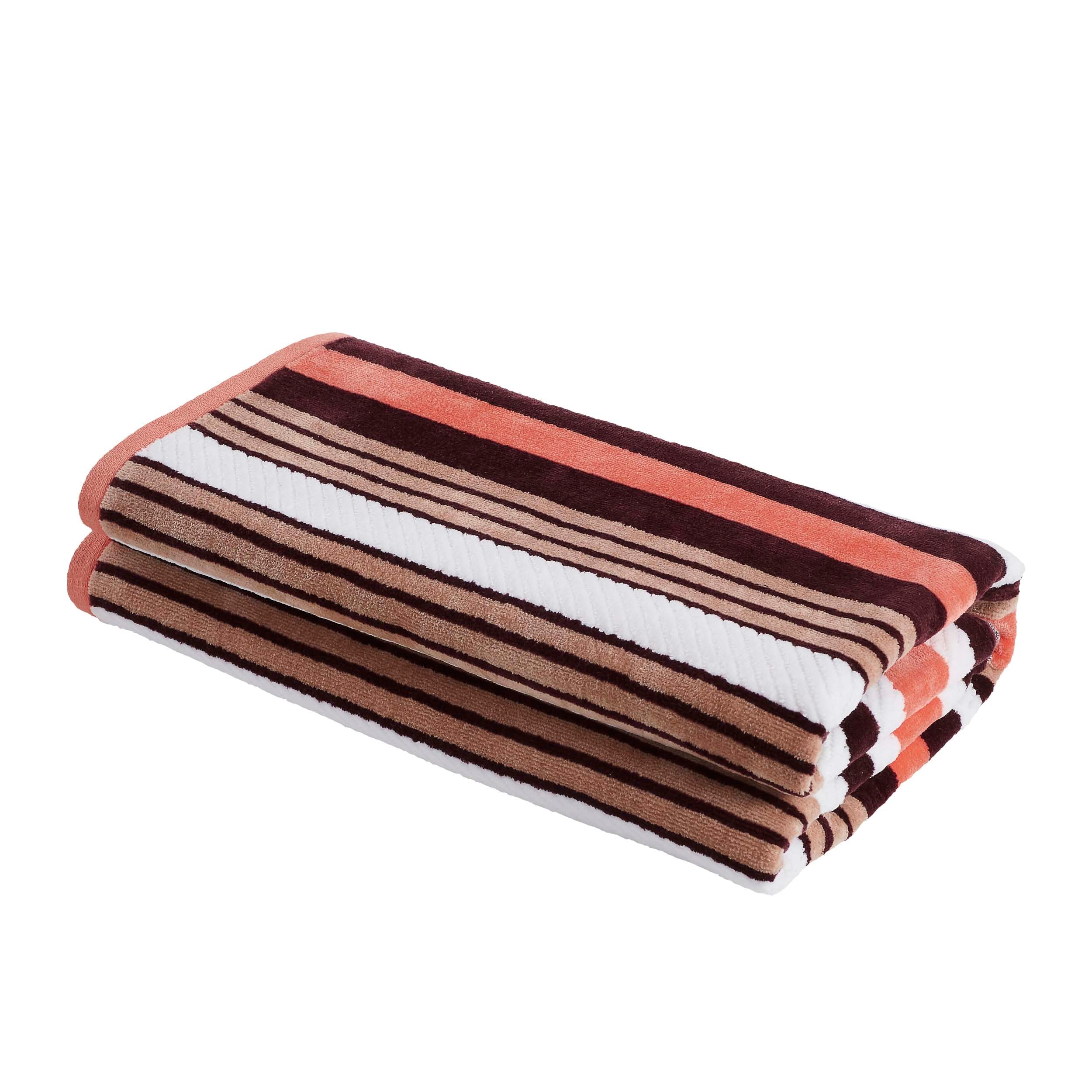 Premium Rope Textured Striped Oversized 2-Piece Beach Towel Set - Soft Quick-Dry Bath Towels for Pool, Beach, Yoga & Gym - Perfect Summer Accessories