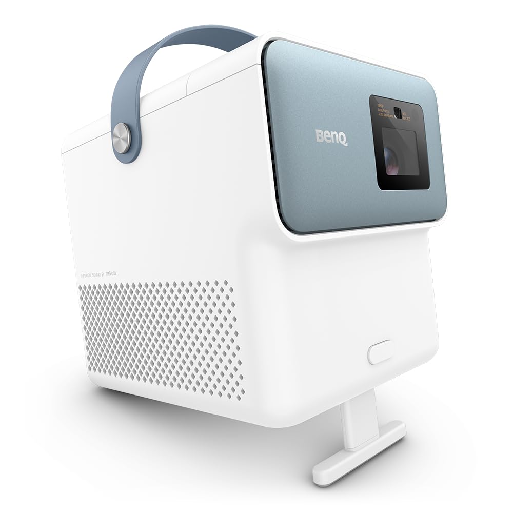 BenQ GP100A Outdoor 4K Portable Projector - 1080p Resolution, 1000 ANSI Lumens, Built-in Netflix, Chromecast, AirPlay & Android TV - Autofocus & Auto 2D Keystone - 20W Speaker - Perfect for Backyard Movies, Camping, Business Presentations & Home Theater