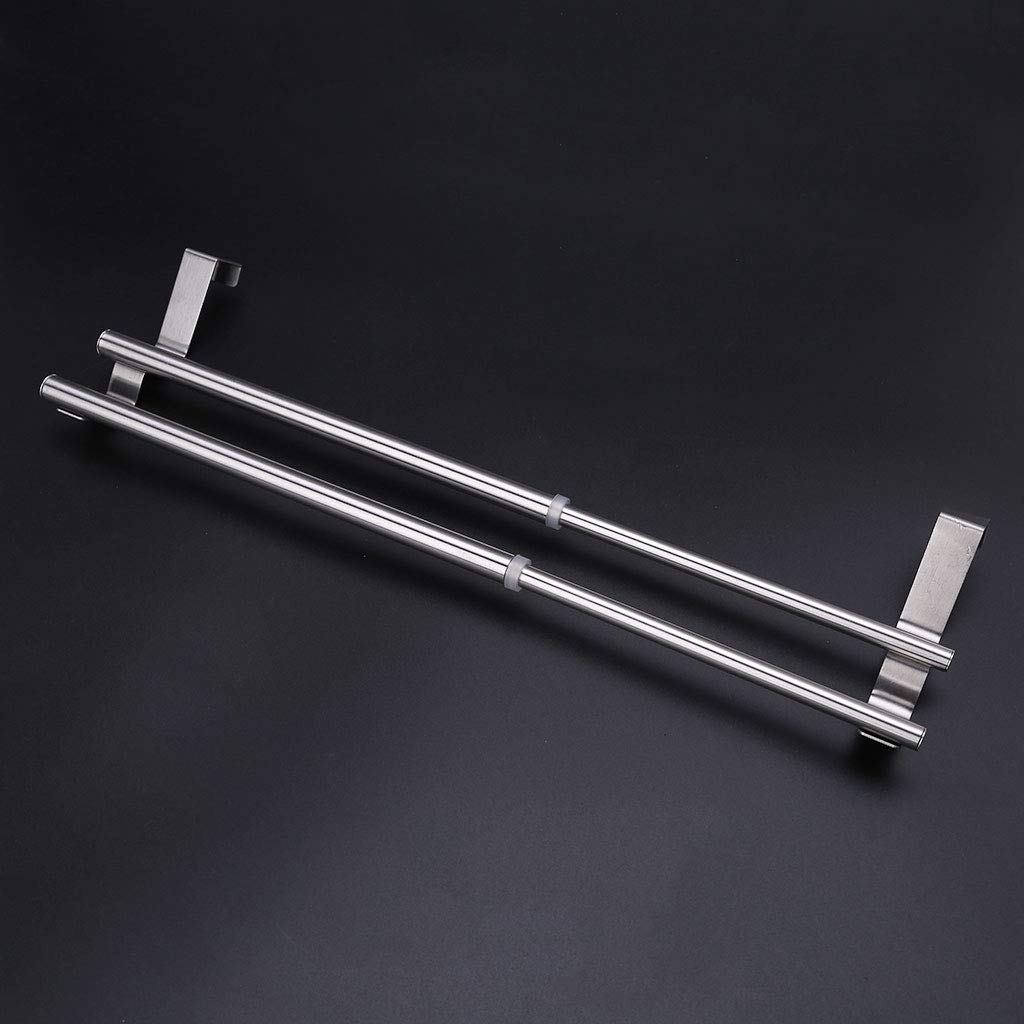 Asukohu Adjustable Over Door Towel Rack - Expandable Hanging Bar for Bathroom, Kitchen & Hotel Storage - Space Saving Shelf Organizer for Towels, Robes & Clothes (Perfect for Small Spaces & Closet Organization)