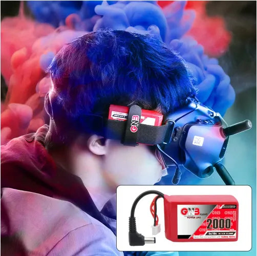 **Gaoneng 2000mAh 11.1V 3S LiPo Battery Pack with XT30 & DC5.5 Plug - High Performance 5C/10C for DJI FPV Goggles, FPV Headsets & RC Receivers - Perfect for Wireless FPV, Drone Racing & Long Flight Sessions**
