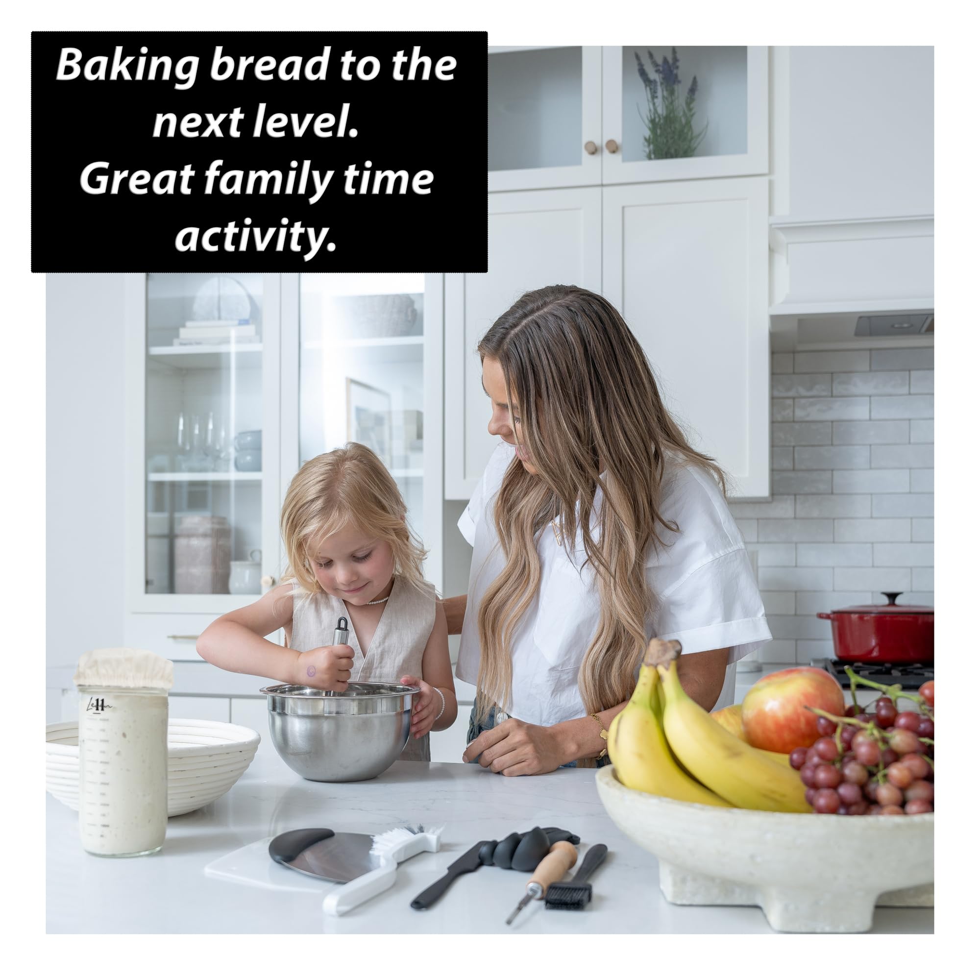 **Complete Sourdough Starter Kit - Bread Baking Supplies with Jar, Banneton Basket, Scraper, Whisk & Lame | Perfect for Homemade Artisan Sourdough Bread & Gifts**    *(Use Cases: Ideal for beginners, home bakers, sourdough enthusiasts, and DIY bread-making gifts.)*