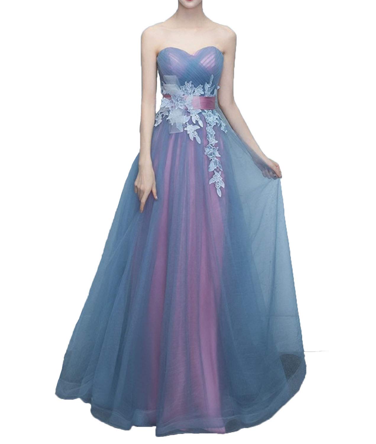 Sweetheart Tulle Prom Dresses for Women - Elegant Ball Gown with Lace Details for Princess Wedding Party Gowns | Perfect for Prom Night, Formal Events & Bridal Occasions