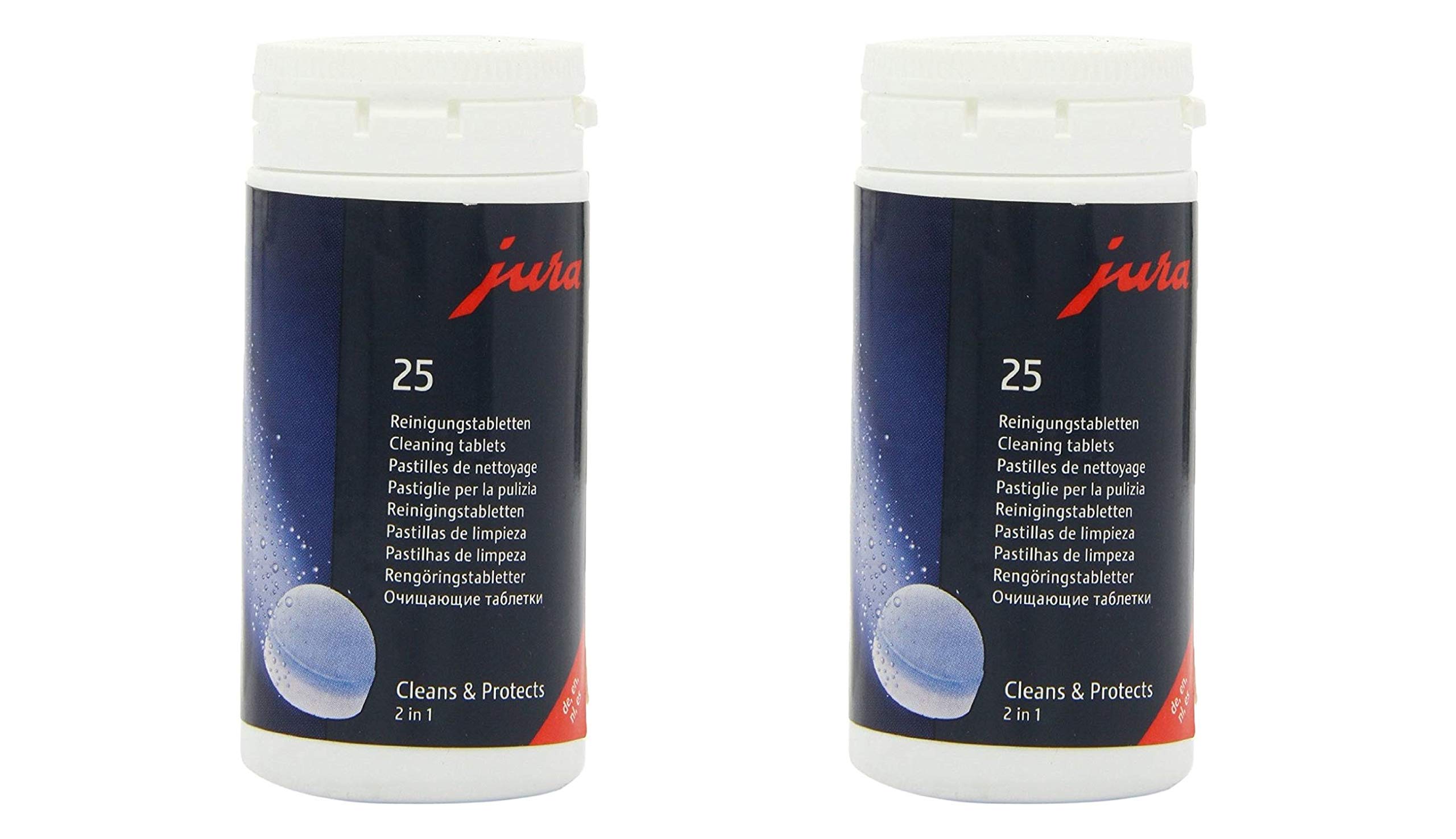 Jura 2-Phase Cleaning Tablets for Fully Automatic Coffee Machines - 25 Count (Pack of 2) - Deep Clean & Descaling for Optimal Coffee Taste - Perfect for Home & Office Use