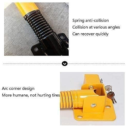 Heavy Duty Parking Barriers - 4 Pack Thick Rubber Bumper Car Parking Locks, Road Bollards for Vehicle Isolation & Space Blocking - Ideal for Driveways, Garages, Parking Lots & Event Security
