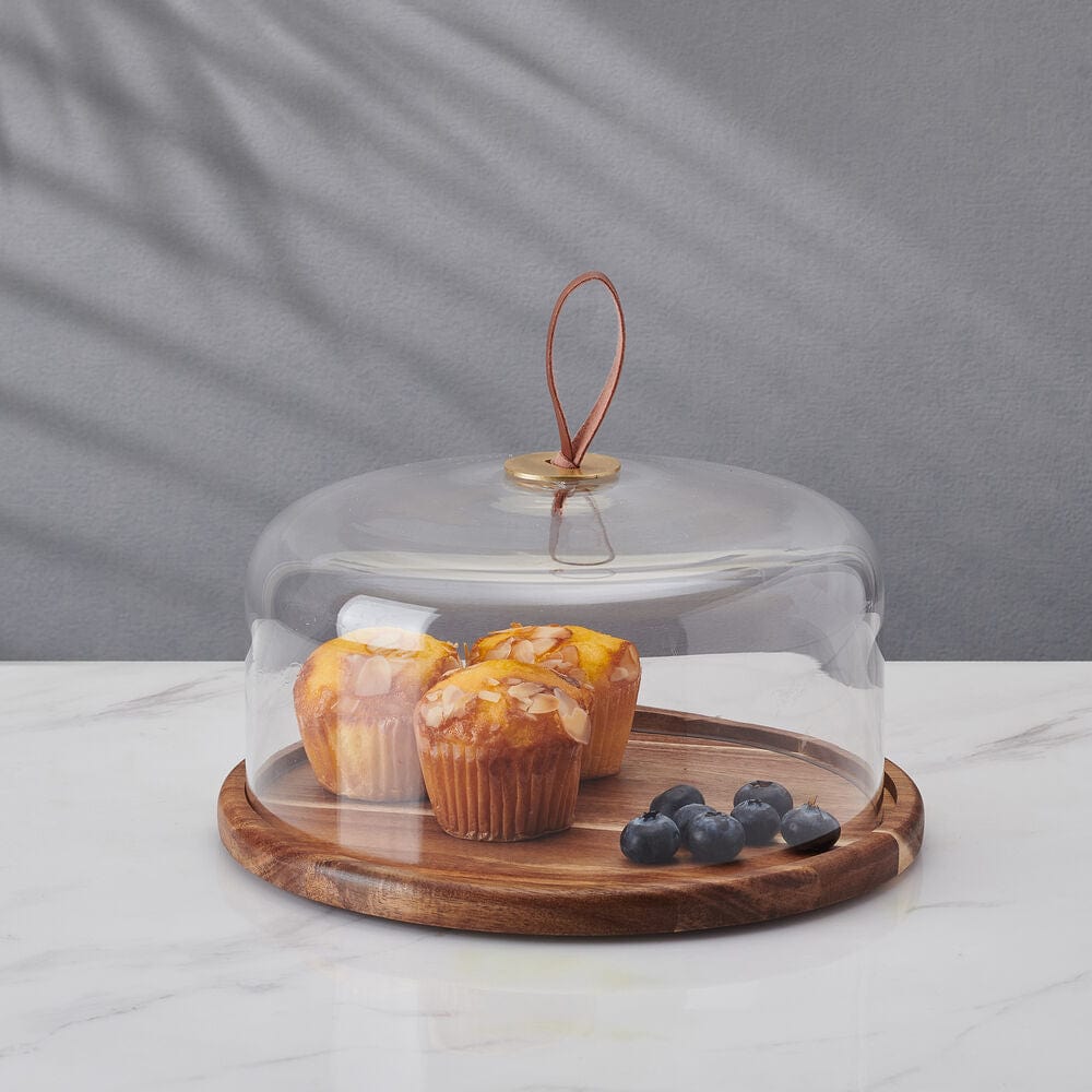 Glenwood 12-Inch Glass Cake Plate with Dome Lid - Elegant Serving Platter for Desserts, Cakes, and Pastries - Perfect for Parties, Weddings, and Special Occasions