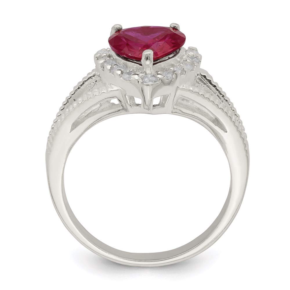 925 Sterling Silver Red Cubic Zirconia Heart Ring for Women - Elegant Valentine's Day, Anniversary & Birthday Gift - Perfect for Romantic Occasions & Special Moments