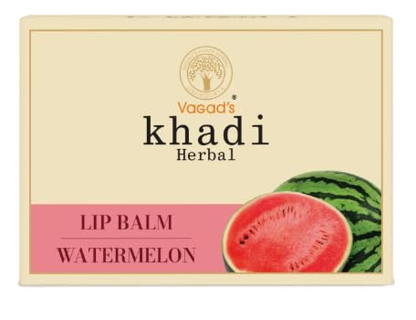 Vagad's Natural Khadi Watermelon Lip Balm - 10g | Hydrating & Moisturizing Lip Care for Dry, Chapped Lips | Perfect for Daily Use, Travel & Gifting