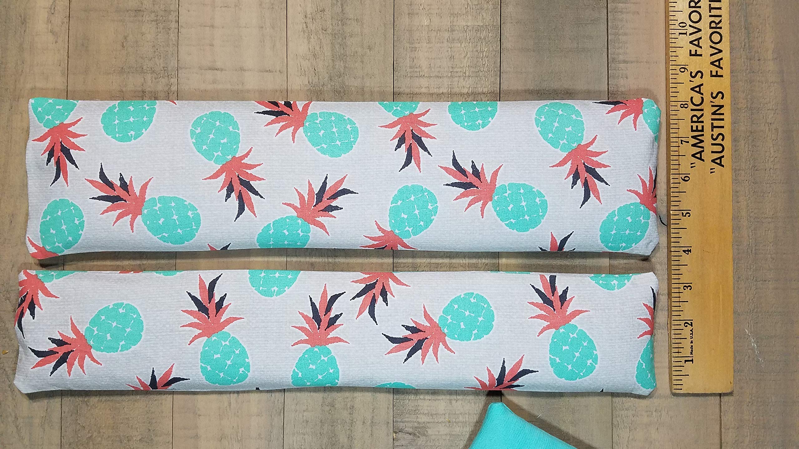 Blue Pineapple Wrist Rest Pad for Computer Keyboard & Mouse - Ergonomic Support with Flax Seeds & Essential Oil Options - Perfect for Office, Gaming & Long Computer Work Sessions