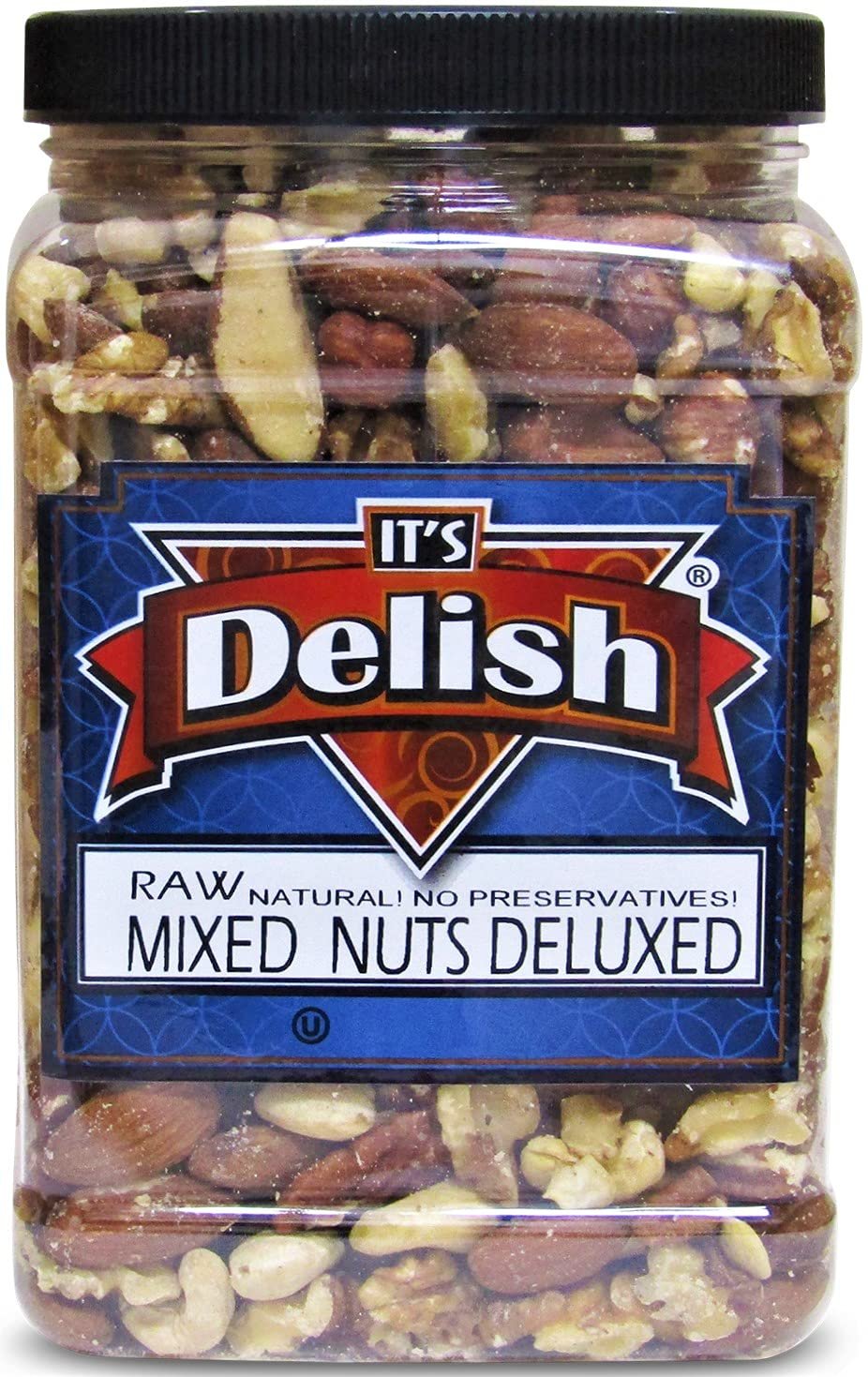 Premium Raw Mixed Nuts (No Peanuts) - 2 lbs Jumbo Jar - Healthy Snack for Office, Gym & Travel