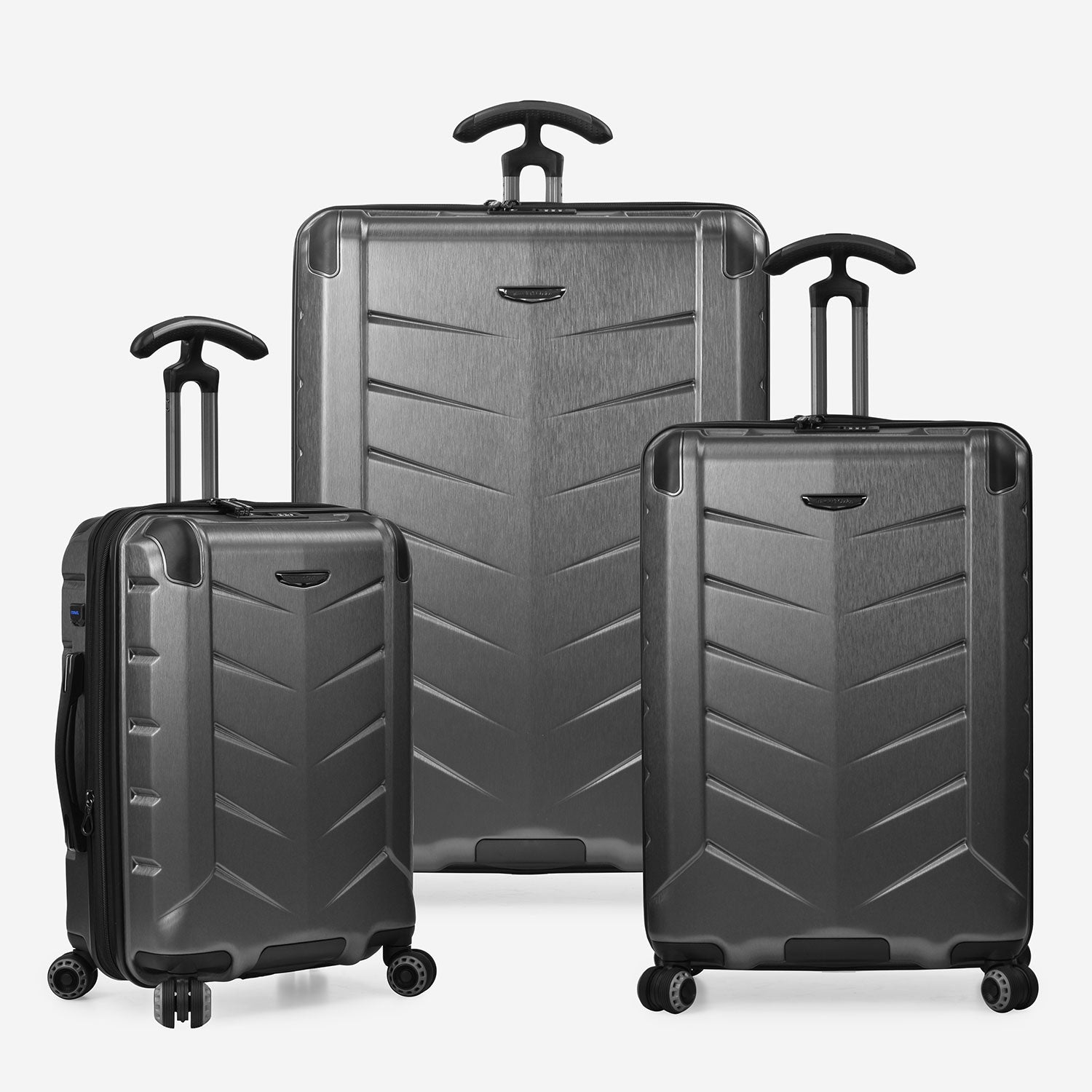 Silverwood II 3-Piece Luggage Set - Lightweight Spinner Suitcase with TSA Lock, Durable Hardshell Carry-On & Check-In Bags for Travel, Business Trips & Vacations
