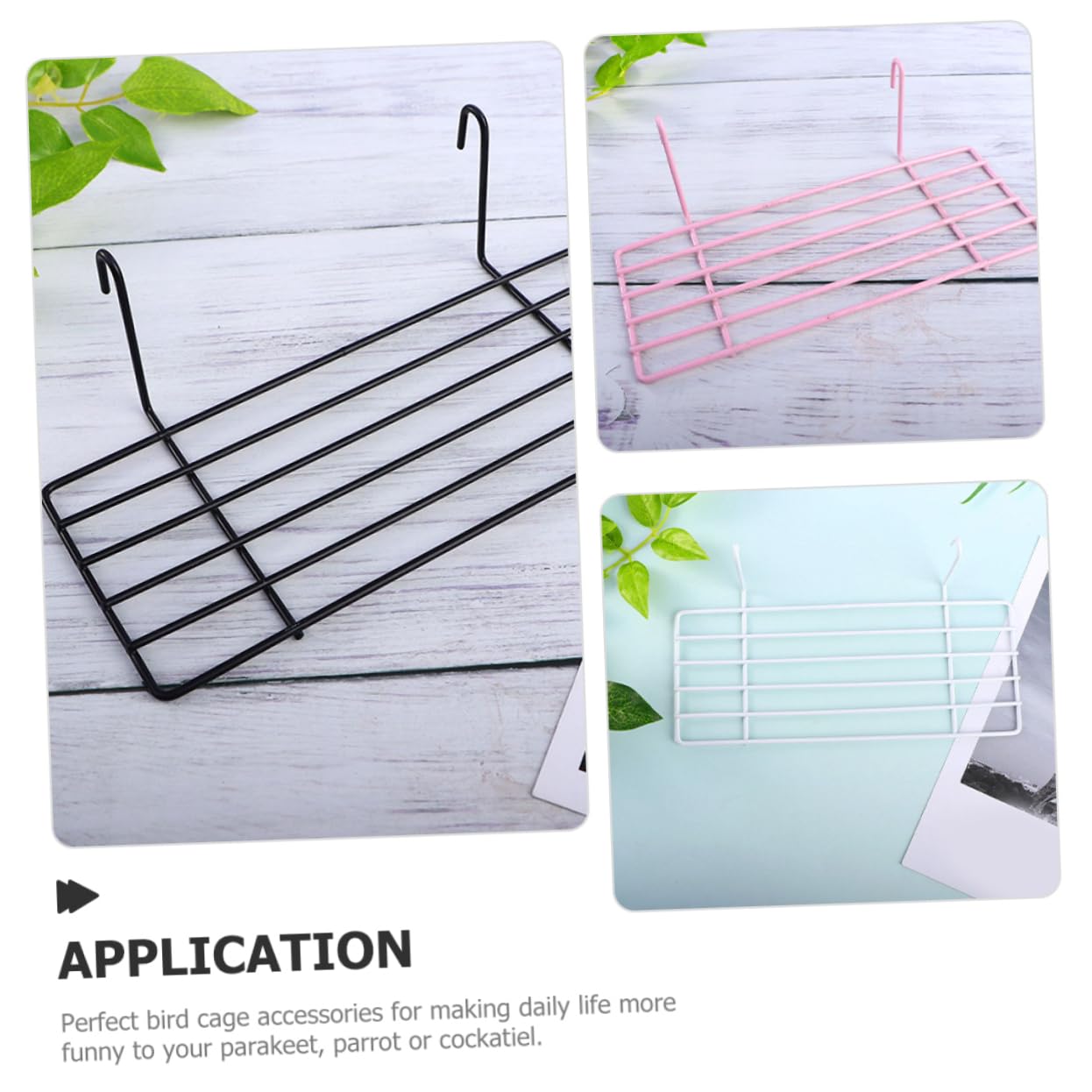 3-Piece Iron Parakeet Platform - Wall Mount Bird Cage Perch & Accessory for Small Birds - Perfect for Budgies, Cockatiels & Finches - Cage Decor & Play Area