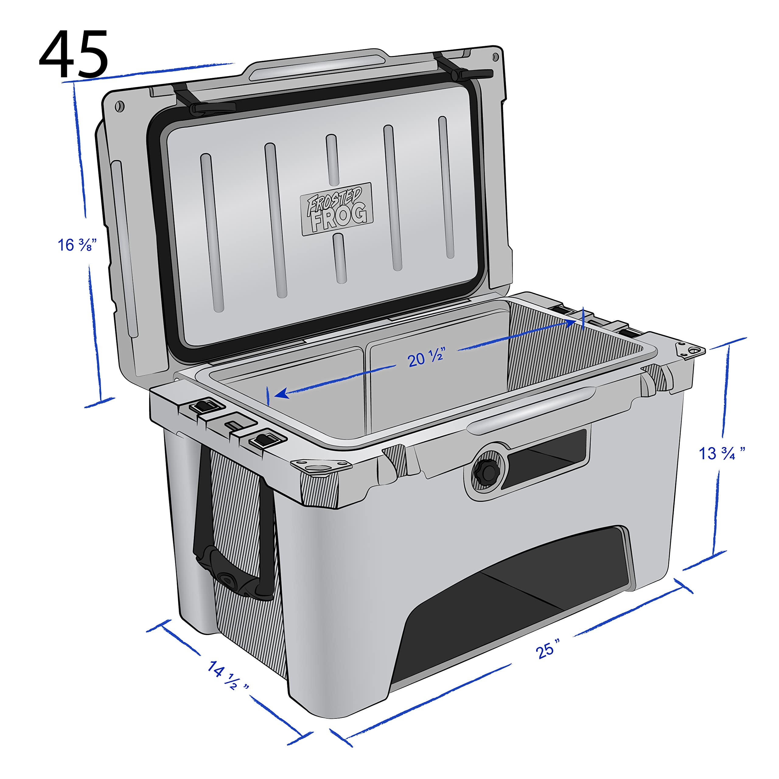 45 Quart Camo Ice Chest - Heavy Duty High Performance Roto-Molded Commercial Grade Insulated Cooler for Camping, Fishing, Tailgating & Outdoor Adventures