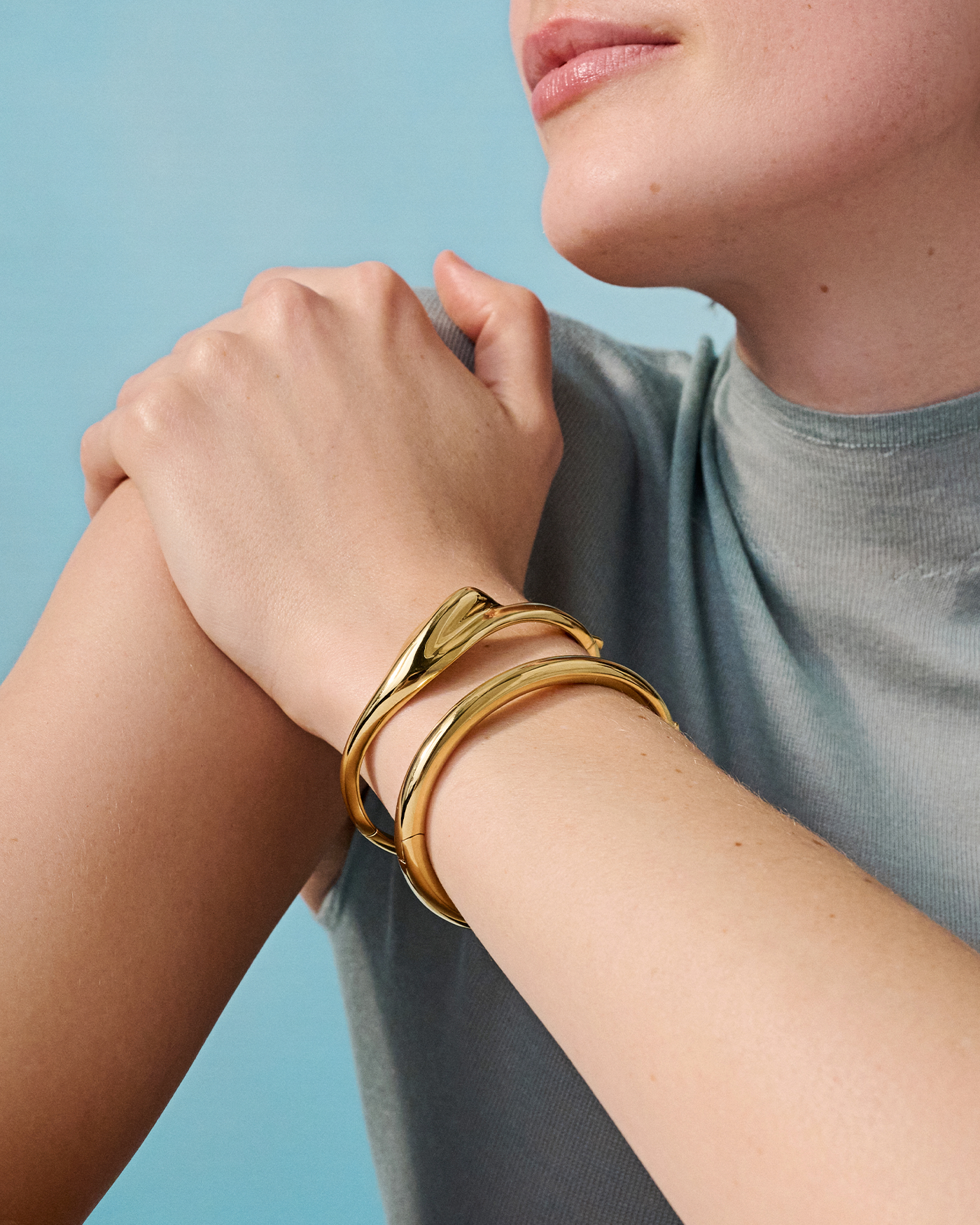 Portia Gold Bangle Bracelet for Women - Elegant & Stylish Jewelry Gift for Birthday, Anniversary & Special Occasions