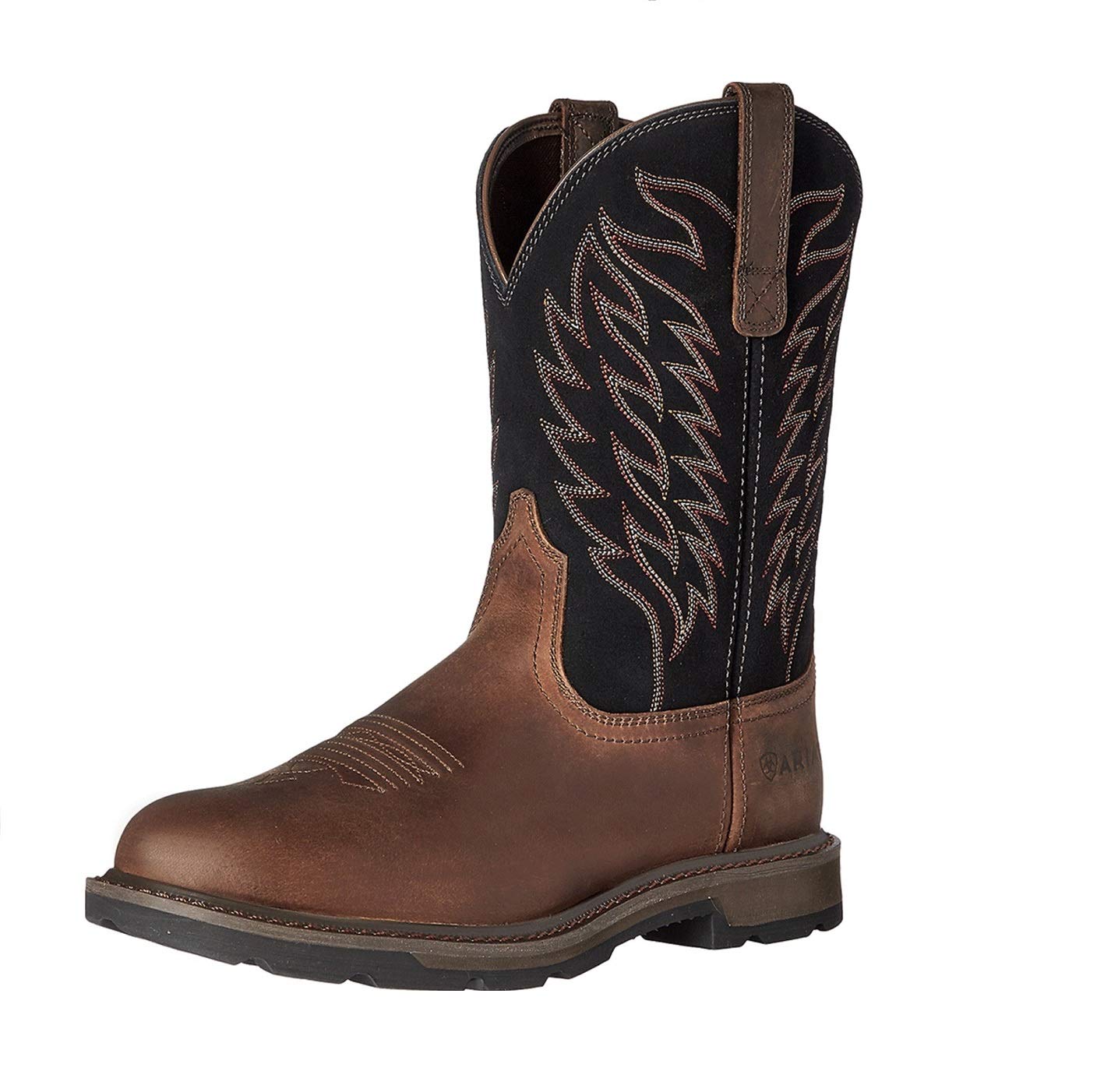 Ariat Men's Groundbreaker Round Toe Work Boots - Safety Toe, Wide Calf, Comfortable & Durable for Construction, Farming & Outdoor Work