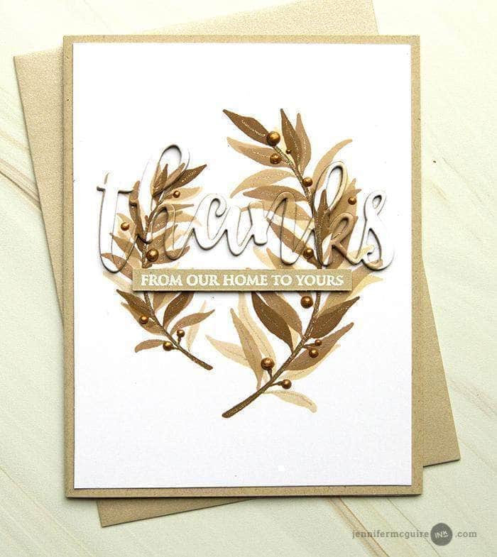 Layered Laurel Stamp Set - DIY Scrapbooking, Card Making, and Wedding Invitations - Perfect for Handmade Crafts and Stationery Projects