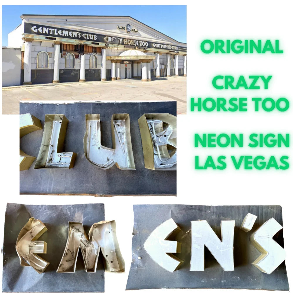 Authentic Crazy Horse Too Las Vegas Neon Sign - Vintage Mob & Mafia History Collectible for Home Bar, Man Cave, or Retro Office Decor