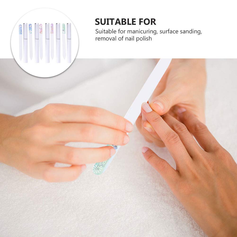 10-Pack Professional Glass Nail Files - Emery Board & Stained Glass Nail Shining File for Natural Nails Care - Perfect Manicure/Pedicure Tools Set - Great Gift for Christmas, Birthday & DIY Nail Salon Use