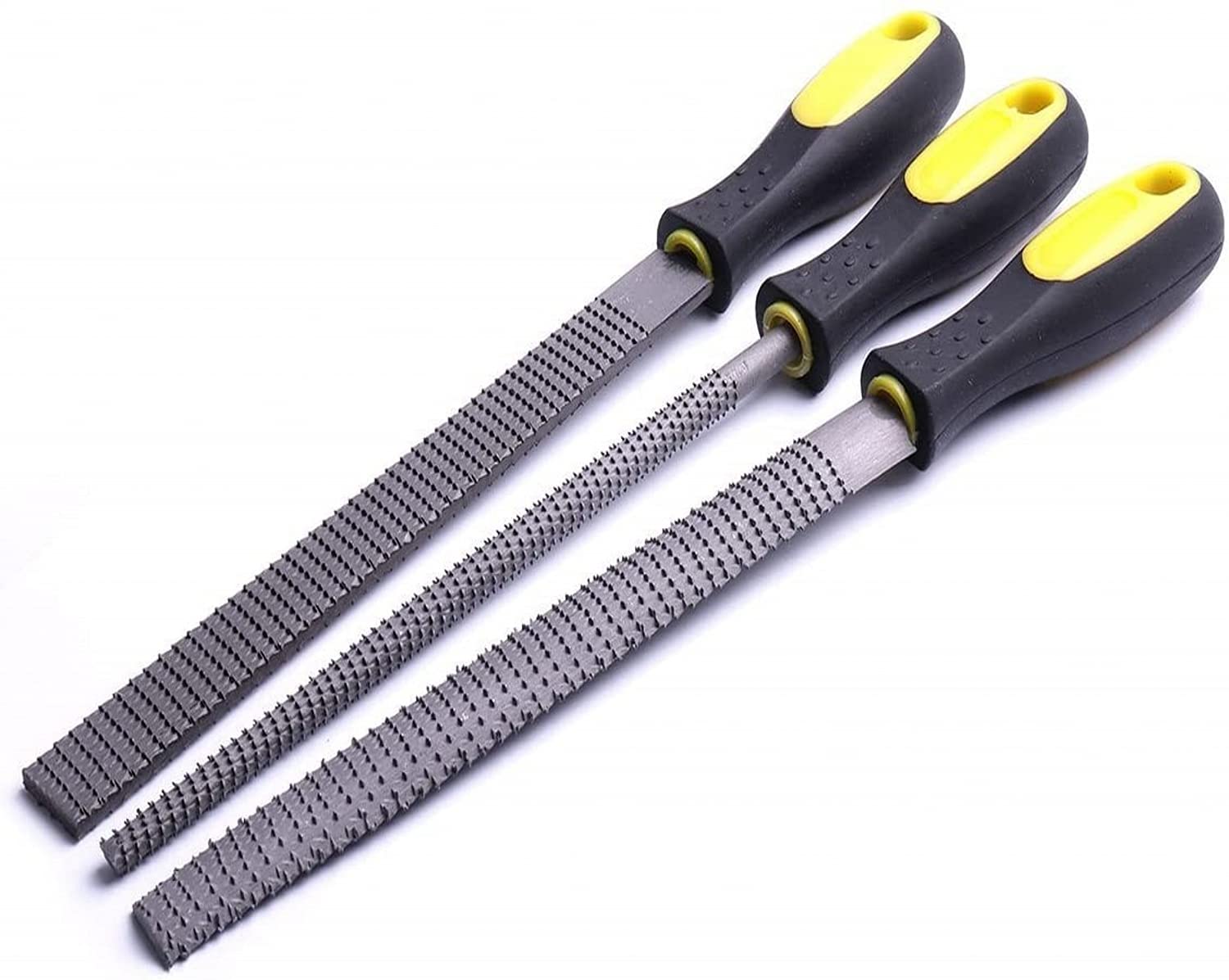 AihuiWood 3-Piece Wood Rasp File Set - Round, Half-Round & Flat Carbon Steel Files for Woodworking, Shaping & Sharpening | Perfect for DIY Projects, Furniture Making & Wood Carving