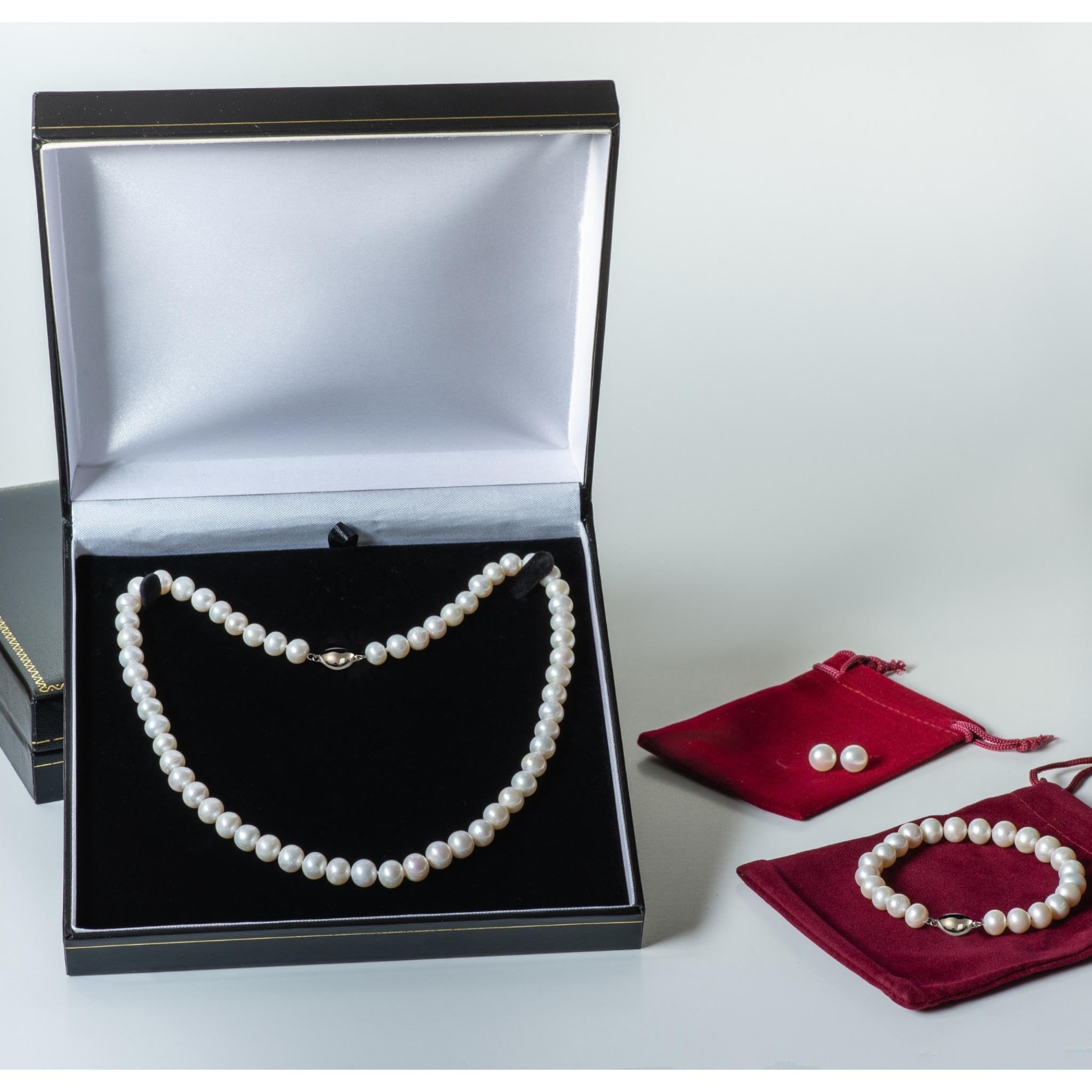 Freshwater Pearl Jewelry Set for Women - Necklace, Bracelet, Earrings - Wedding & Party