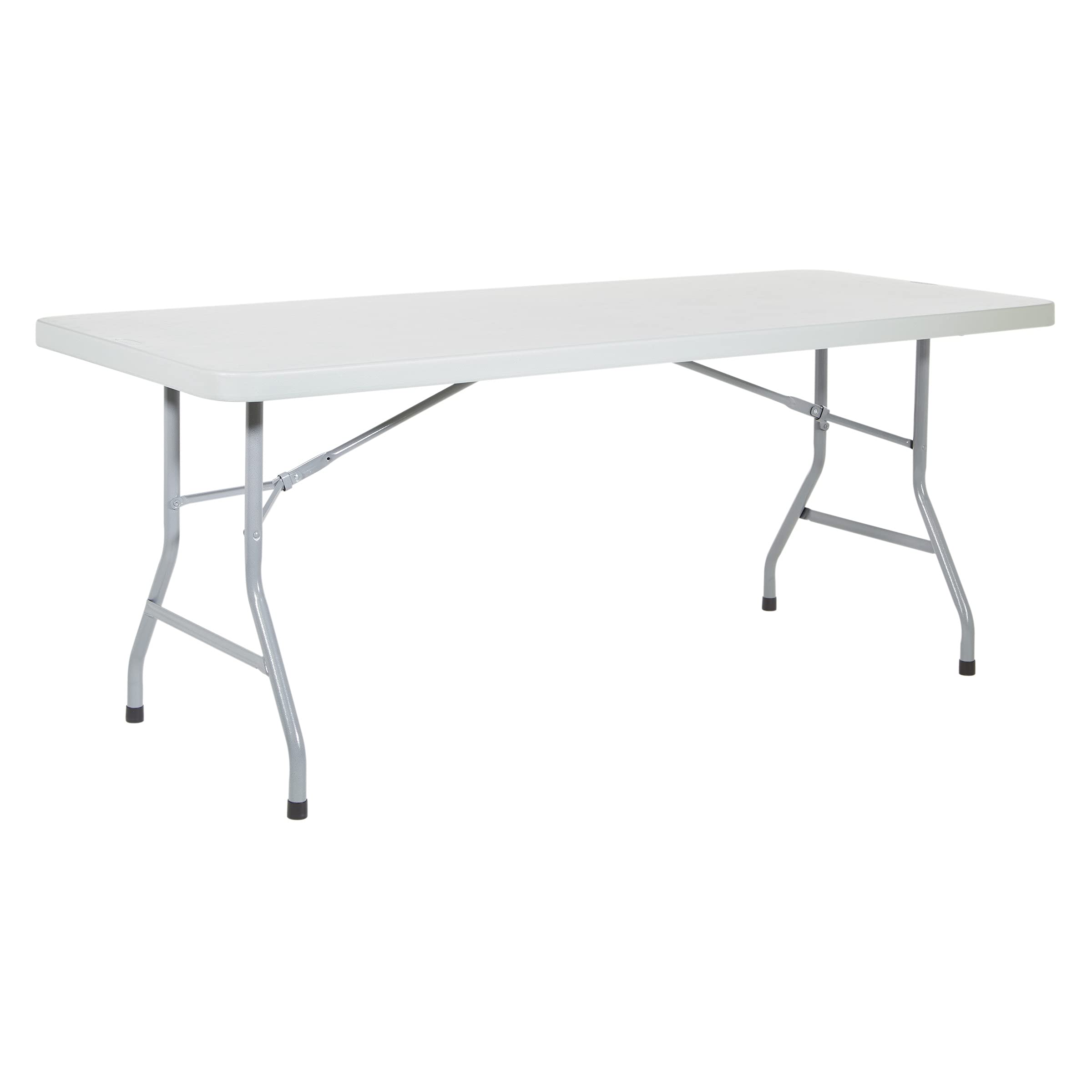 Office Star 6-Foot Light Gray Resin Folding Table - Durable Multipurpose Rectangle Table for Indoor & Outdoor Use | Perfect for Parties, Events, Camping & Home Office