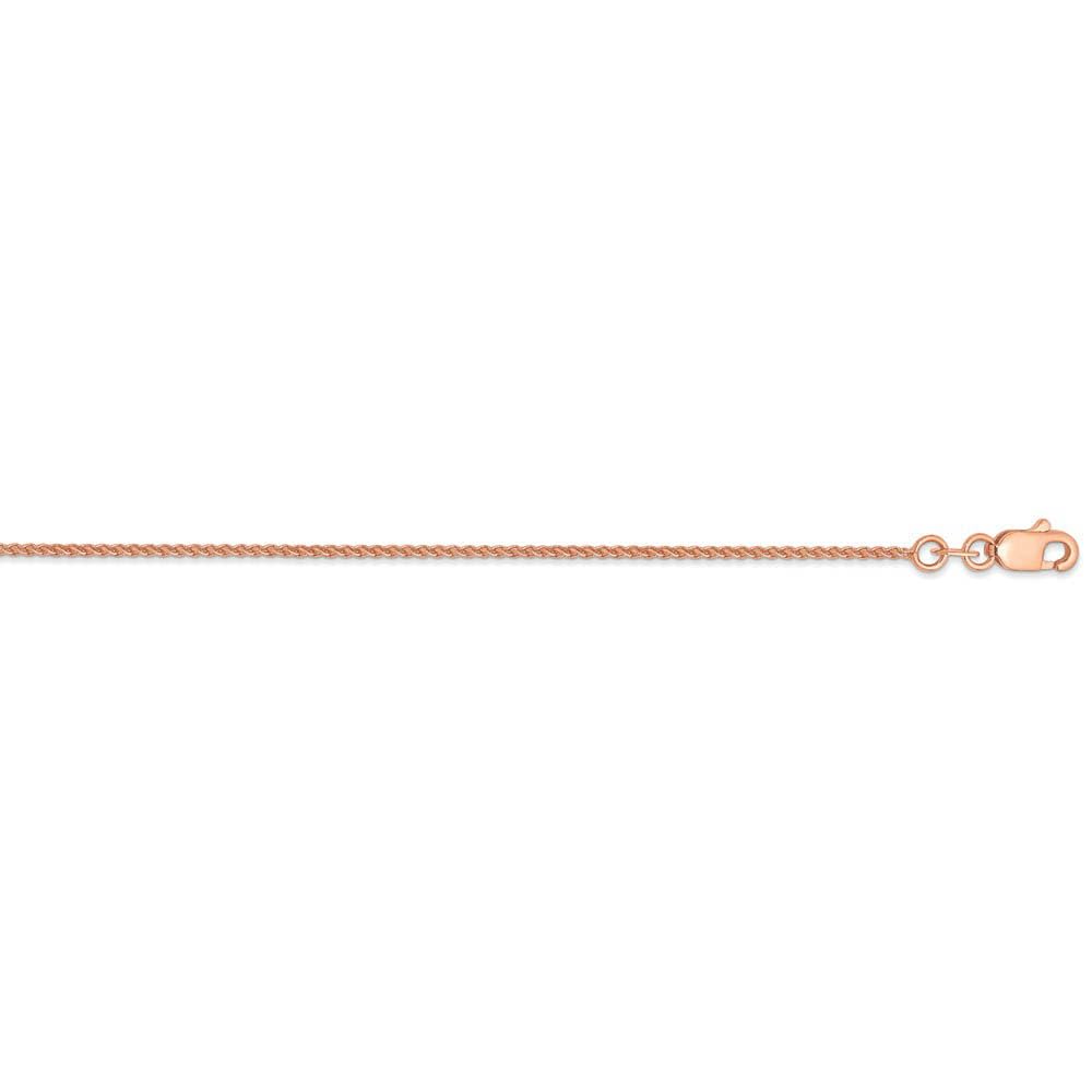 The Black Bow 1mm 14k Rose Gold Solid Polished Spiga Chain Necklace - Elegant Gift for Women, Perfect for Weddings, Anniversaries & Special Occasions