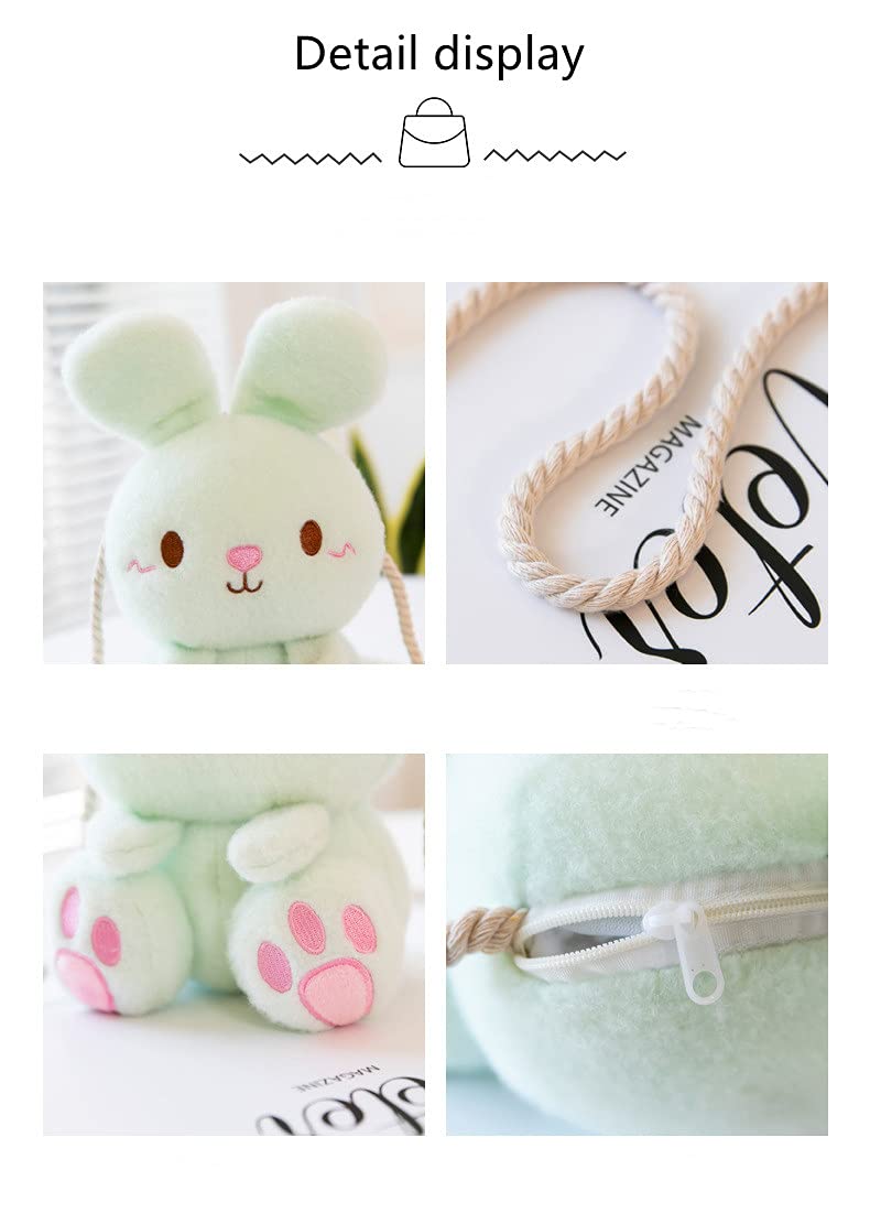 Cute Bunny Plush Backpack for Girls - Kawaii Stuffed Animal Shoulder Bag with Coin Purse, Pink Birthday Gift for Kids - Perfect for School, Travel & Playdates
