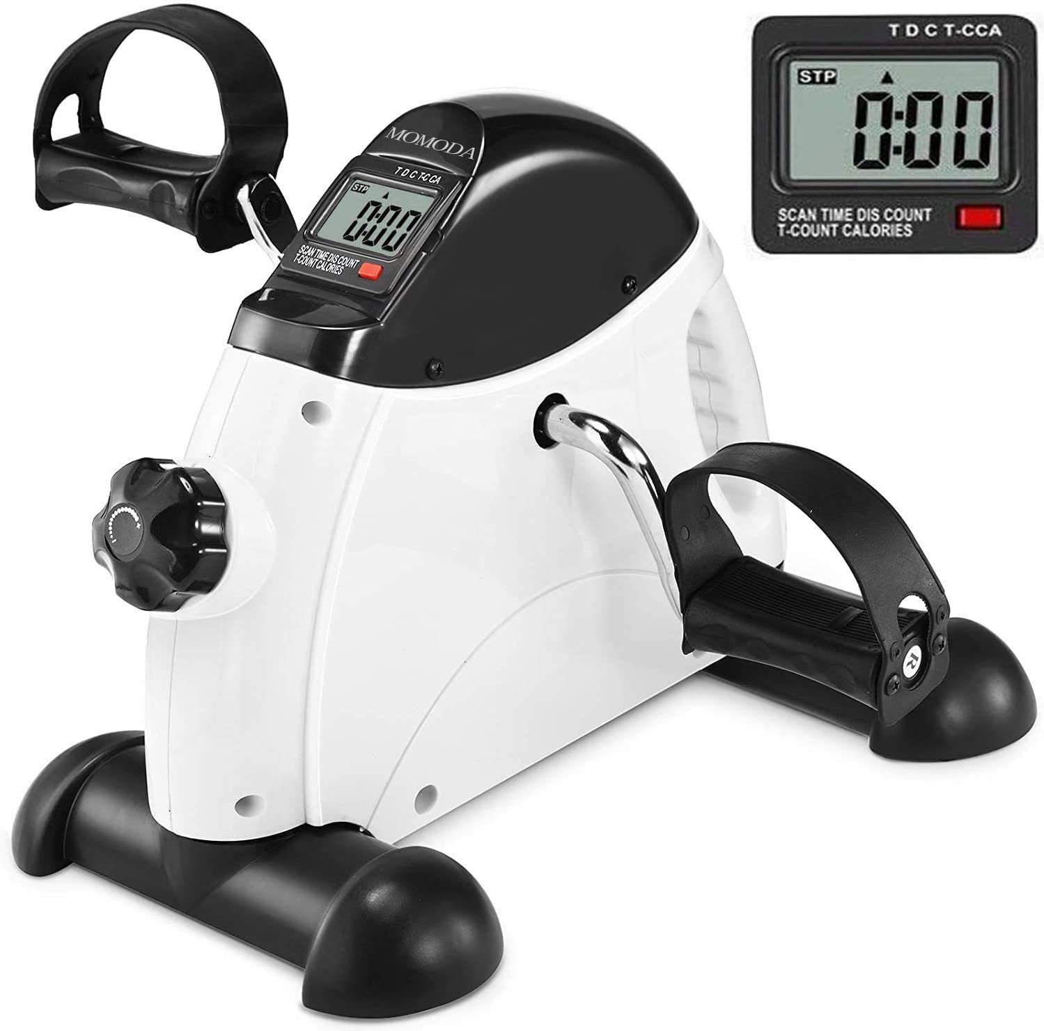Under Desk Bike Pedal Exerciser - Mini Exercise Bike for Legs & Arms with LCD Display - Portable Home & Office Workout Equipment for Sitting Fitness, Stress Relief & Active Lifestyle