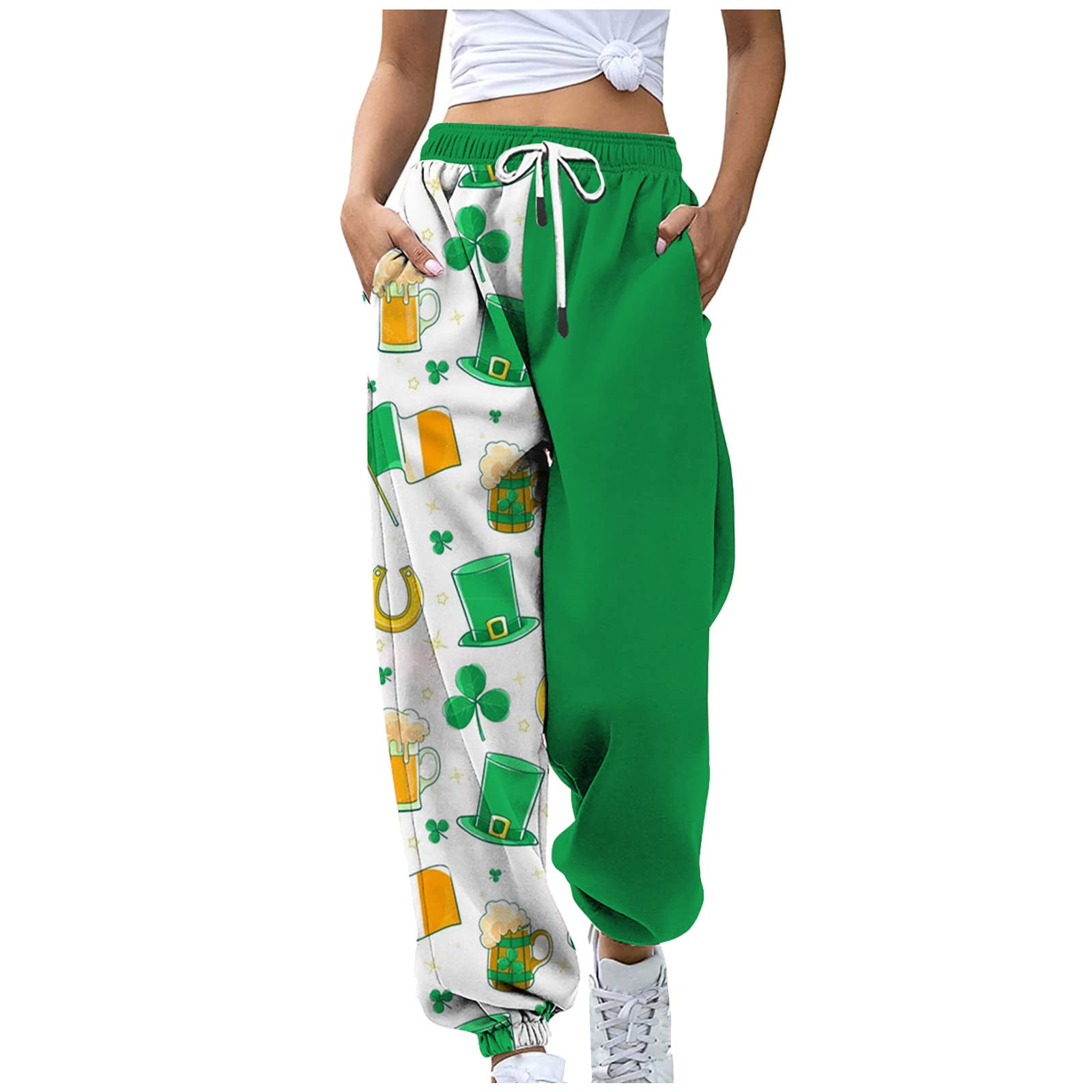 Huney Women's High Waist Elastic Sweatpants - Fashion Printed Drawstring Joggers with Wide Leg for Casual, Workout & Lounge Wear | Comfortable Yoga Pants for Women | Perfect for Running, Gym, Travel & Home Relaxation