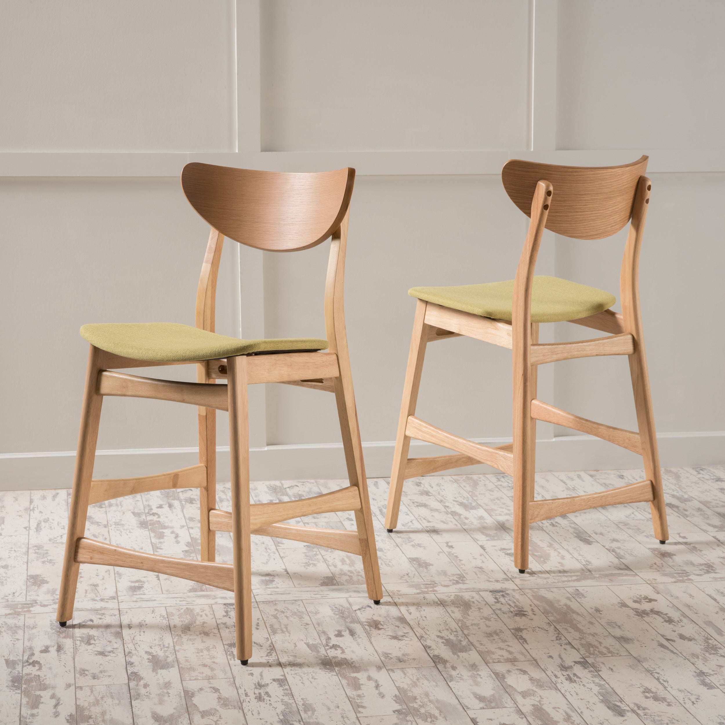Counter Height Bar Stools (Set of 2) - Adjustable Swivel Kitchen Island Chairs with Back Support - Perfect for Breakfast Bars, Kitchen Islands & Home Bars