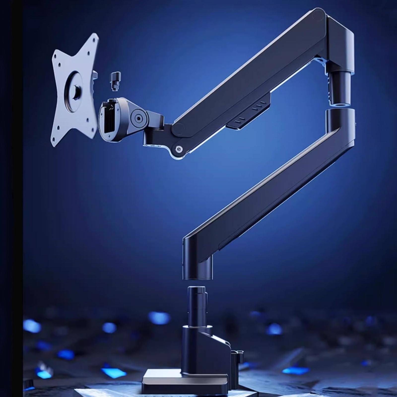 Adjustable Gas Spring Monitor Stand - Single Monitor Mount Arm for 17-32 Inch Screens (Up to 19.8lbs) with VESA 75x75/100x100mm Compatibility - Perfect for Home Office, Gaming Setup & Workspace Ergonomics