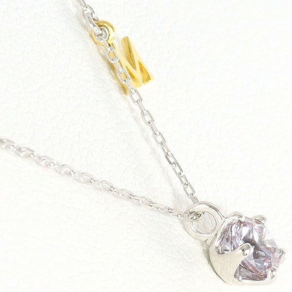 18K Yellow Gold & 10K White Gold Synthetic Stone Necklace - Elegant Fashion Jewelry for Women, Perfect for Parties, Weddings & Special Occasions