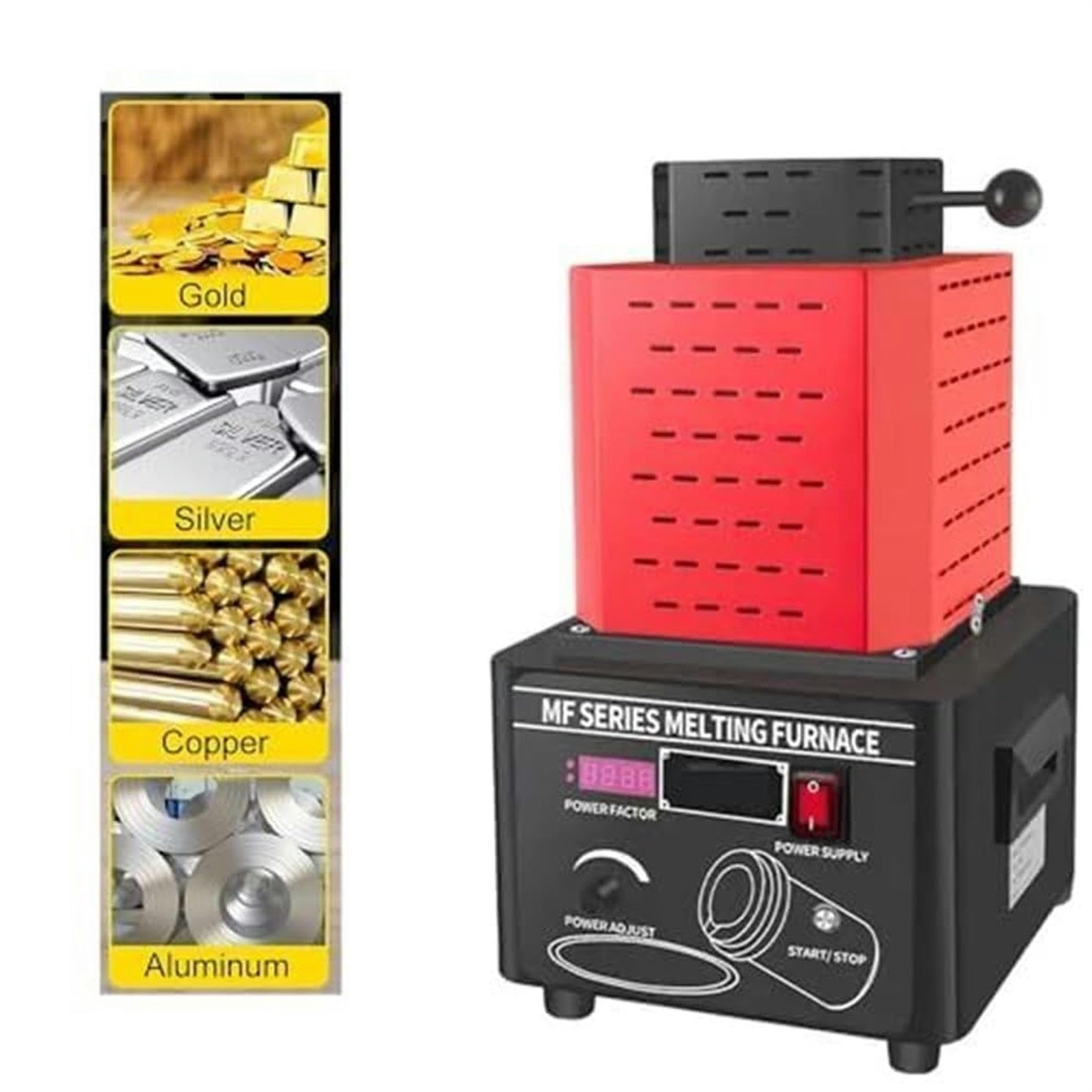 1600℃/2912℉ Electric Gold Melting Furnace Kit with Digital Display & Graphite Crucible - Fast 3-5 Minute Melting for 3KG Metals - Perfect for Jewelry Making, Metal Casting, and DIY Precious Metal Projects