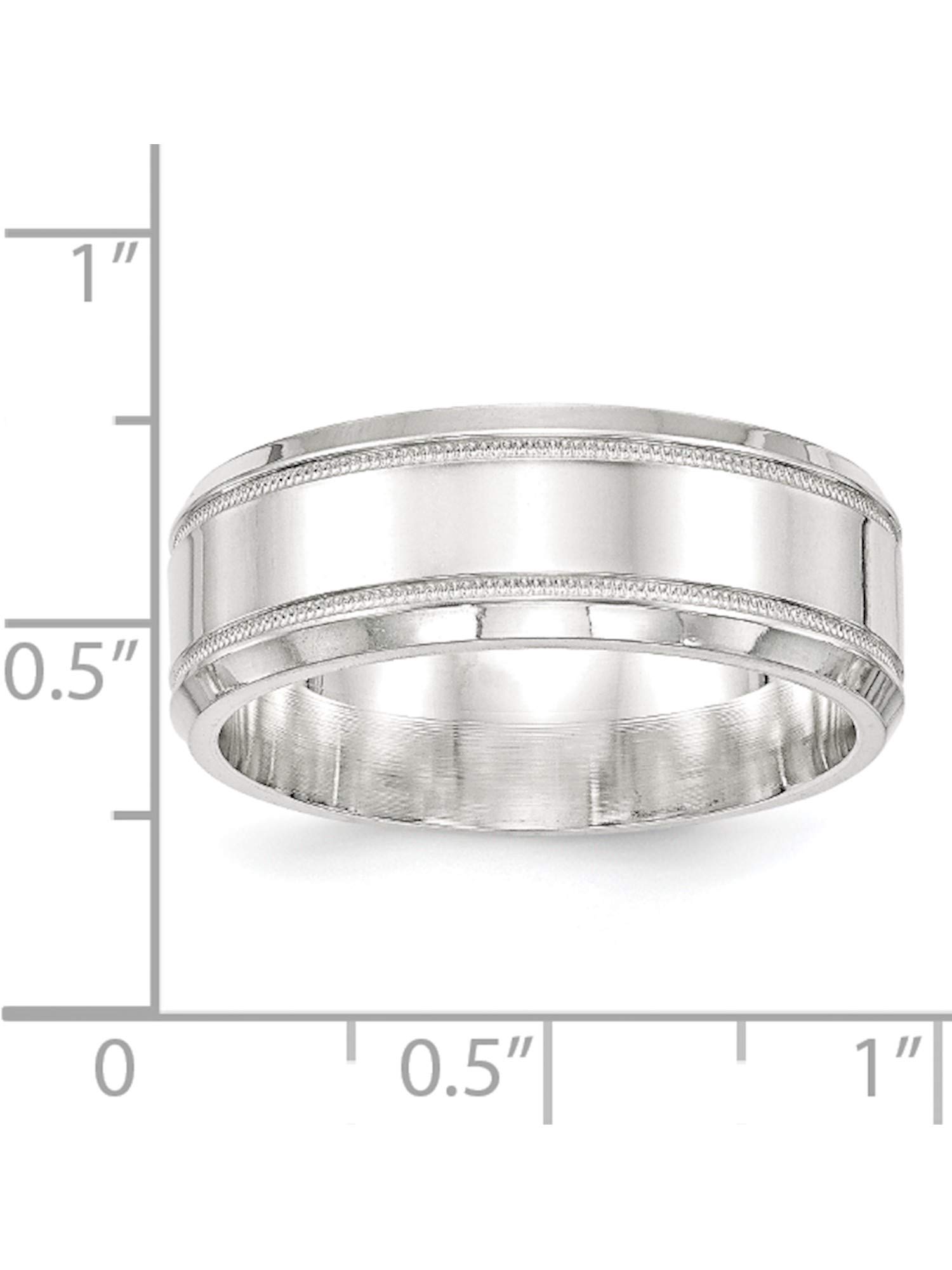 8mm Sterling Silver Polished Fancy Band Ring Size 11 (8mm Width) - Elegant Jewelry for Women | Perfect for Weddings, Anniversaries & Special Occasions