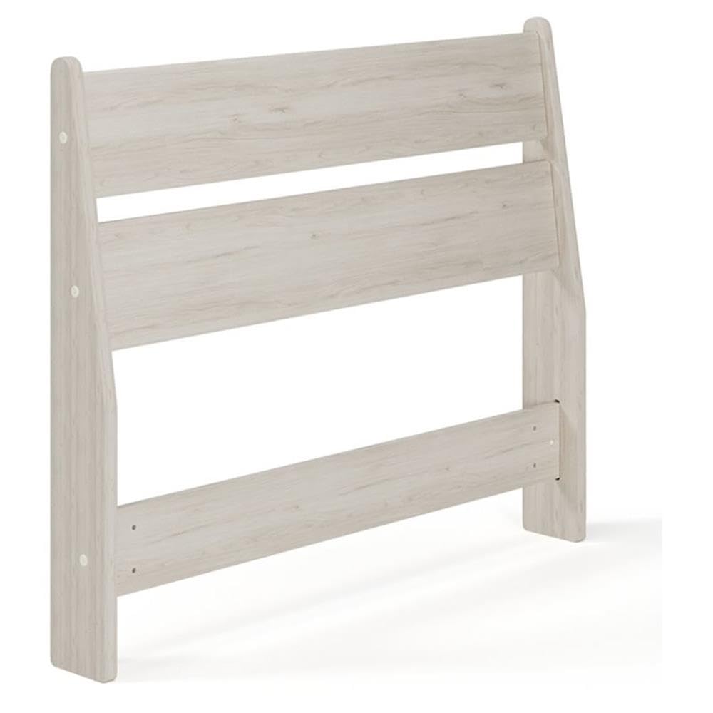 BOWERY HILL White Wash Twin Panel Engineered Wood Headboard - Modern Farmhouse Bedroom Decor for Guest Rooms & Master Suites