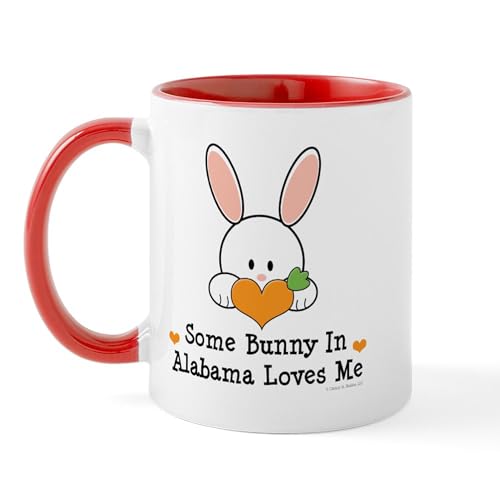 White/Red Inside - Some Bunny In Alabama Loves Me Mug