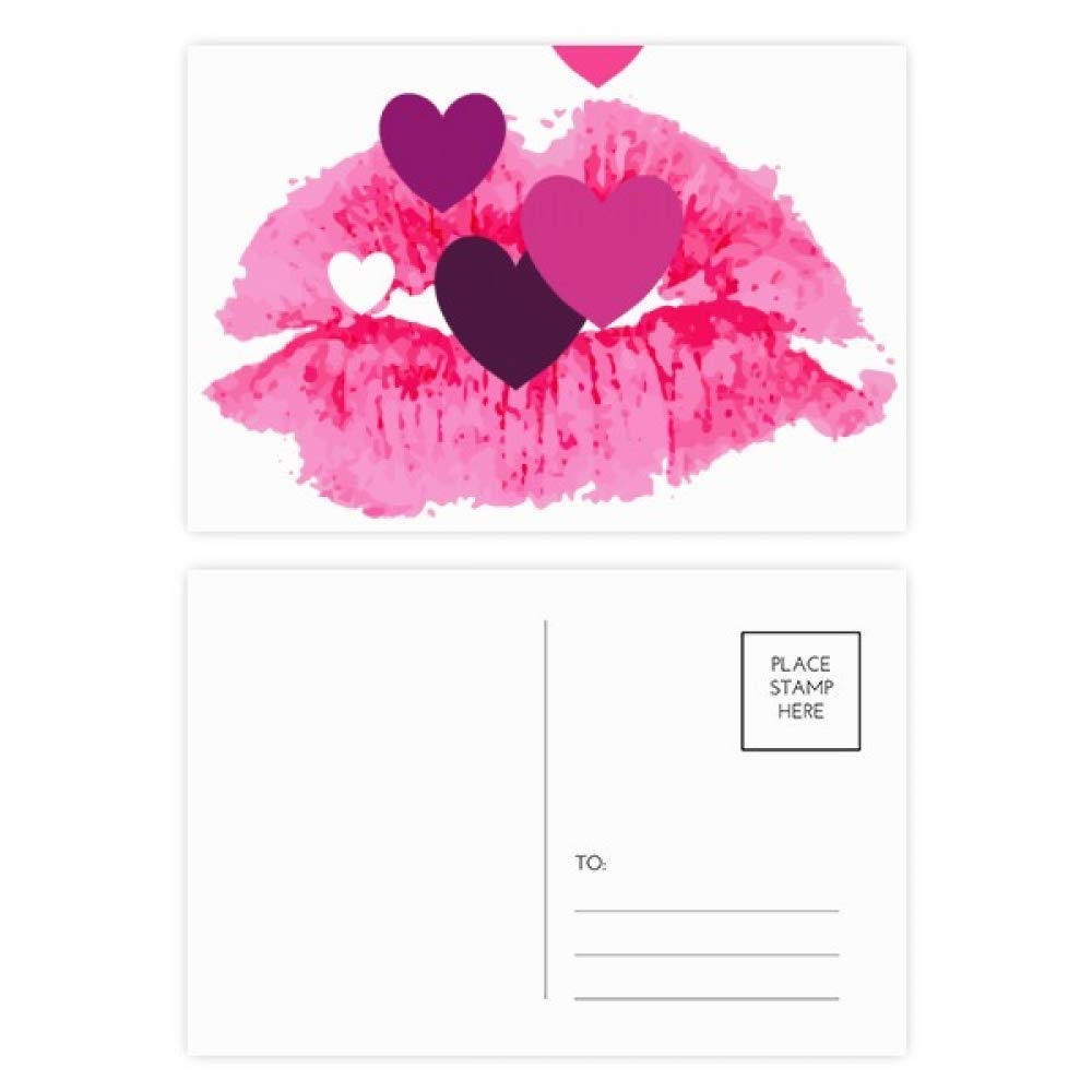 Valentine's Day Greeting Cards Set - Pink Lip & Heart Design for Birthday, Thank You, and Mailing | Perfect for Romantic Gifts, Wedding Invitations, and Special Occasions
